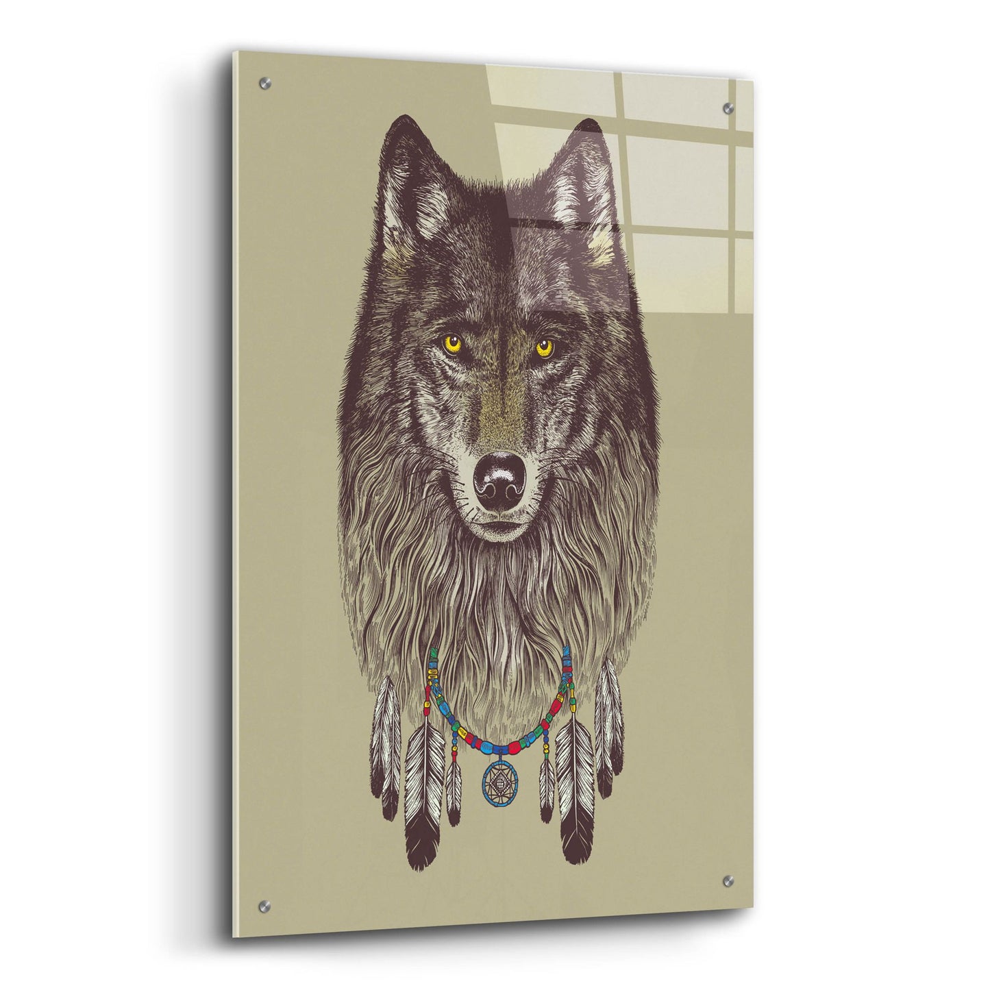 Epic Art 'Wolf Dreams' by Rachel Caldwell, Acrylic Glass Wall Art,24x36