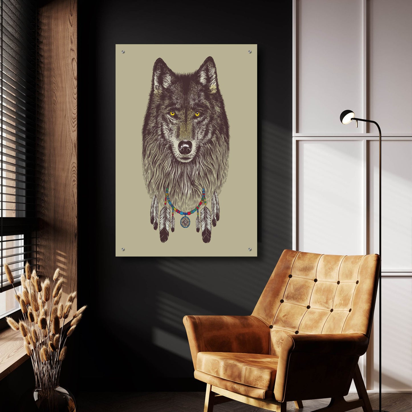 Epic Art 'Wolf Dreams' by Rachel Caldwell, Acrylic Glass Wall Art,24x36