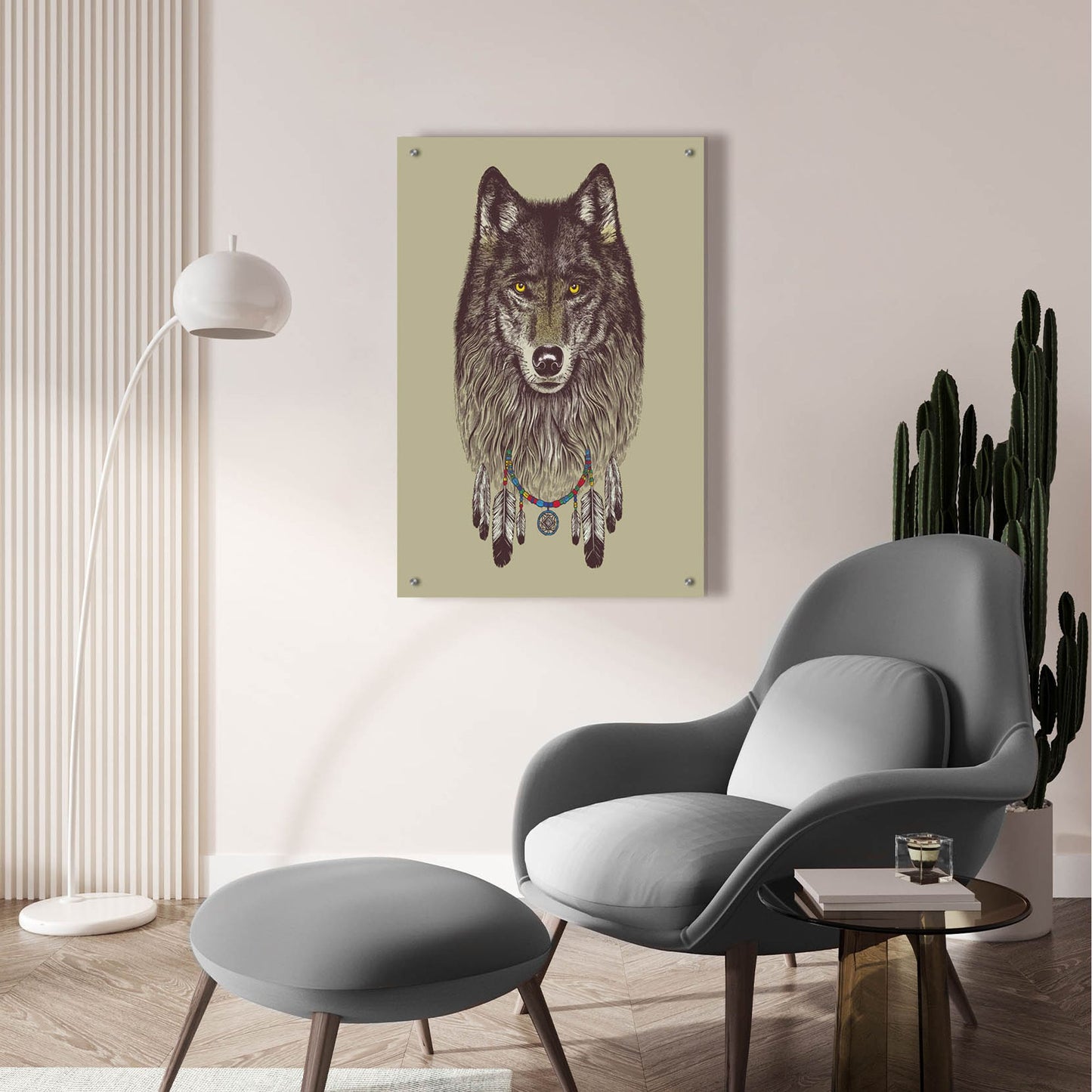 Epic Art 'Wolf Dreams' by Rachel Caldwell, Acrylic Glass Wall Art,24x36