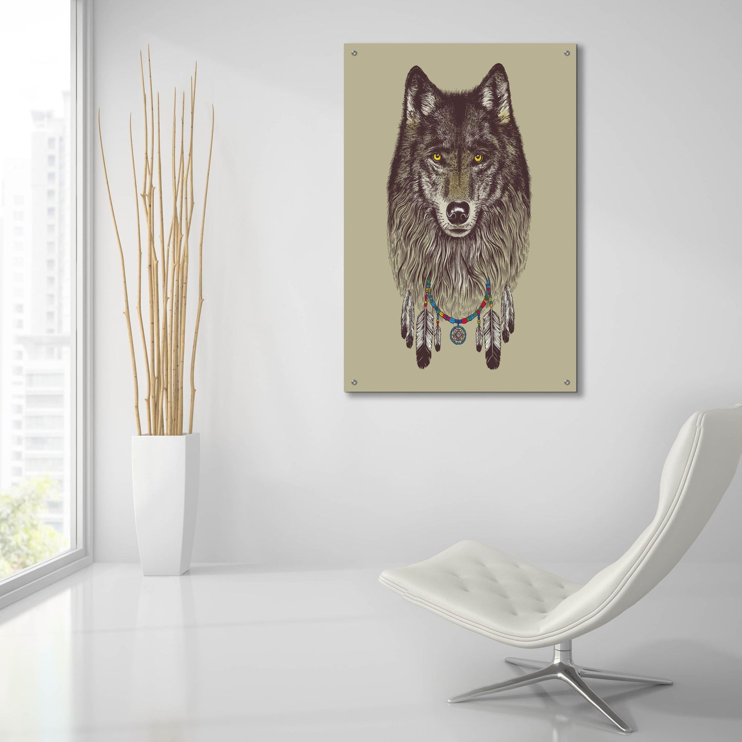 Epic Art 'Wolf Dreams' by Rachel Caldwell, Acrylic Glass Wall Art,24x36