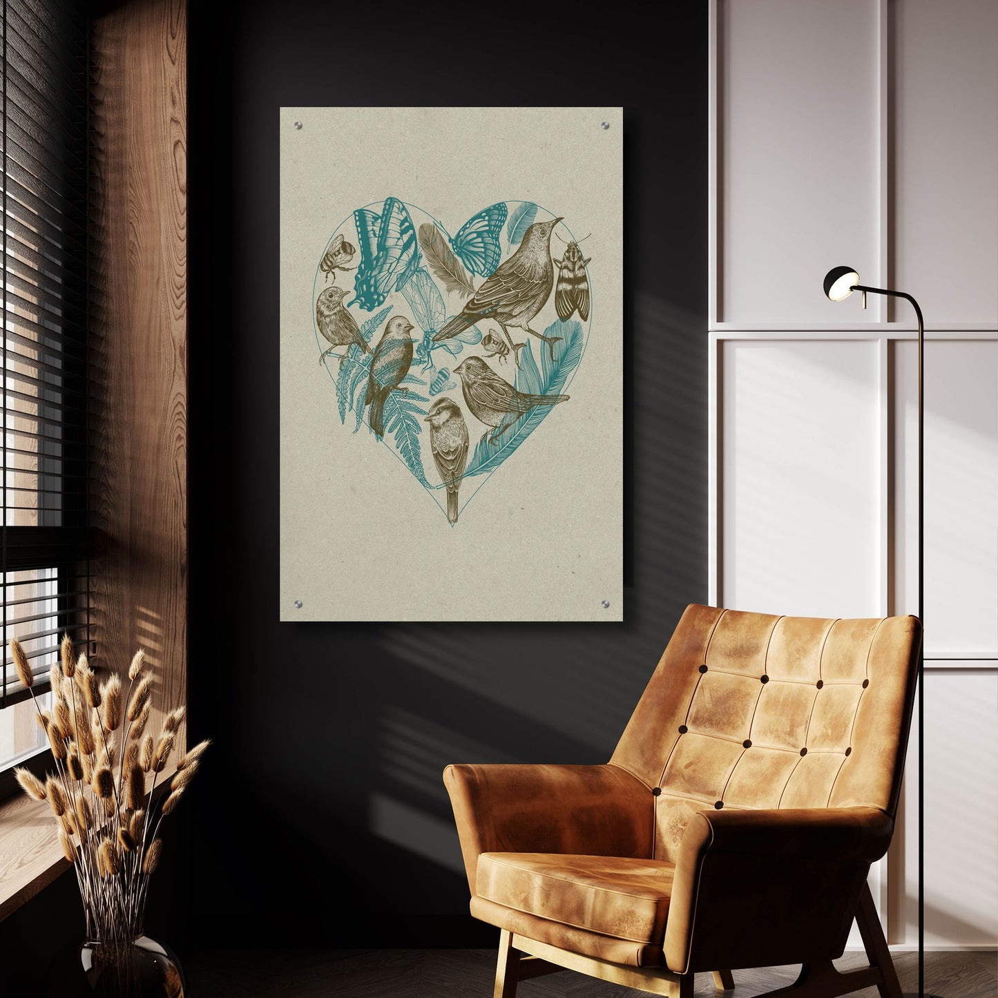 Epic Art 'Wild Heart' by Rachel Caldwell, Acrylic Glass Wall Art,24x36