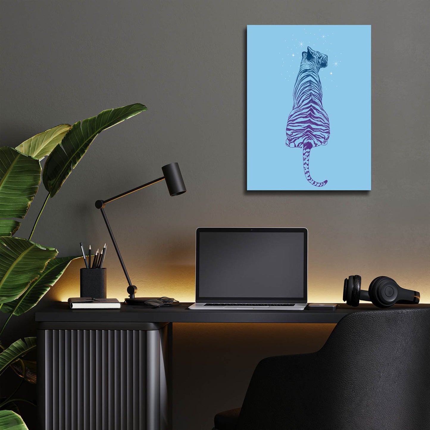 Epic Art 'Tiger Wonder' by Rachel Caldwell, Acrylic Glass Wall Art,12x16