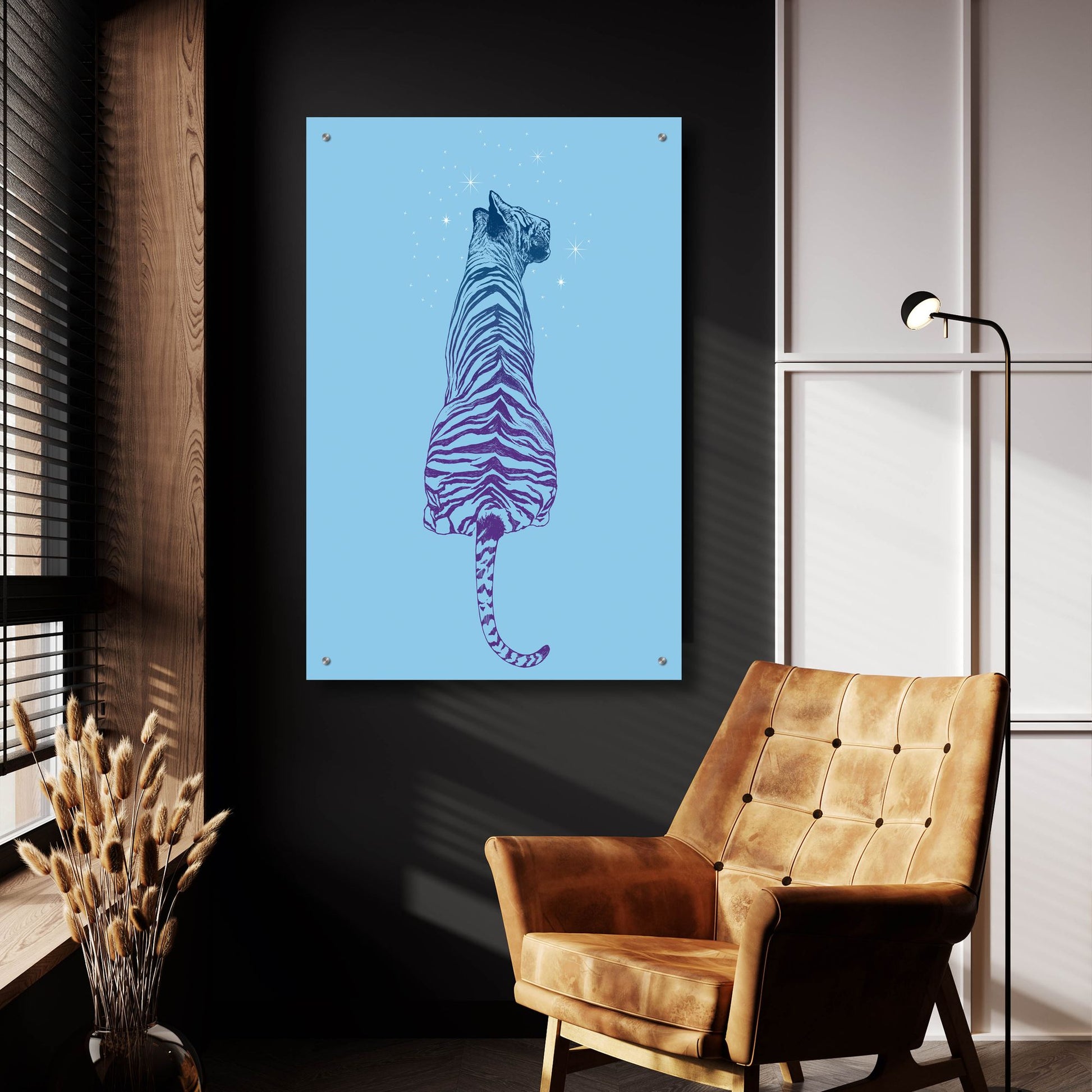 Epic Art 'Tiger Wonder' by Rachel Caldwell, Acrylic Glass Wall Art,24x36