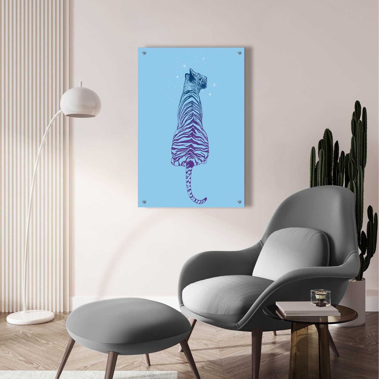 Epic Art 'Tiger Wonder' by Rachel Caldwell, Acrylic Glass Wall Art,24x36