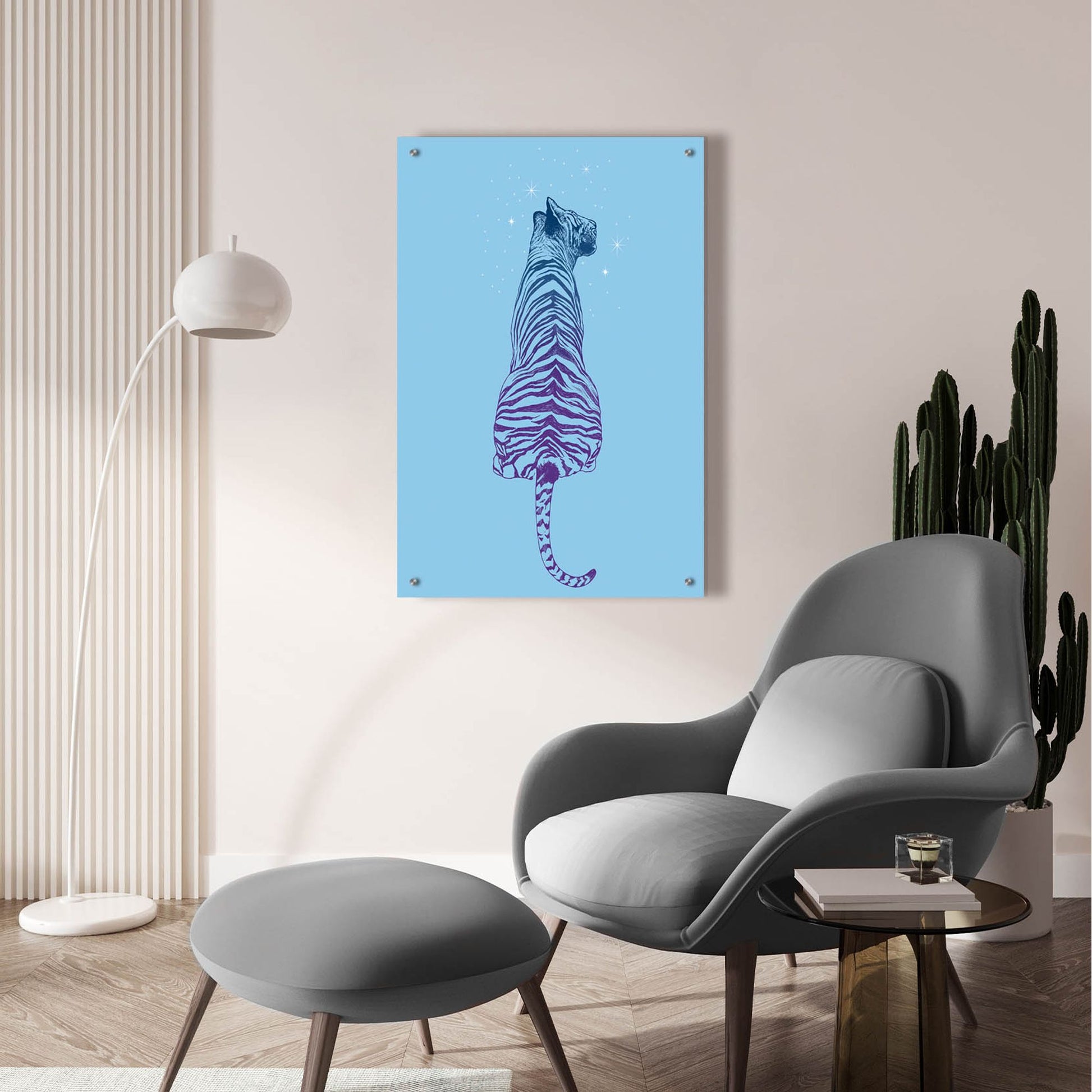 Epic Art 'Tiger Wonder' by Rachel Caldwell, Acrylic Glass Wall Art,24x36