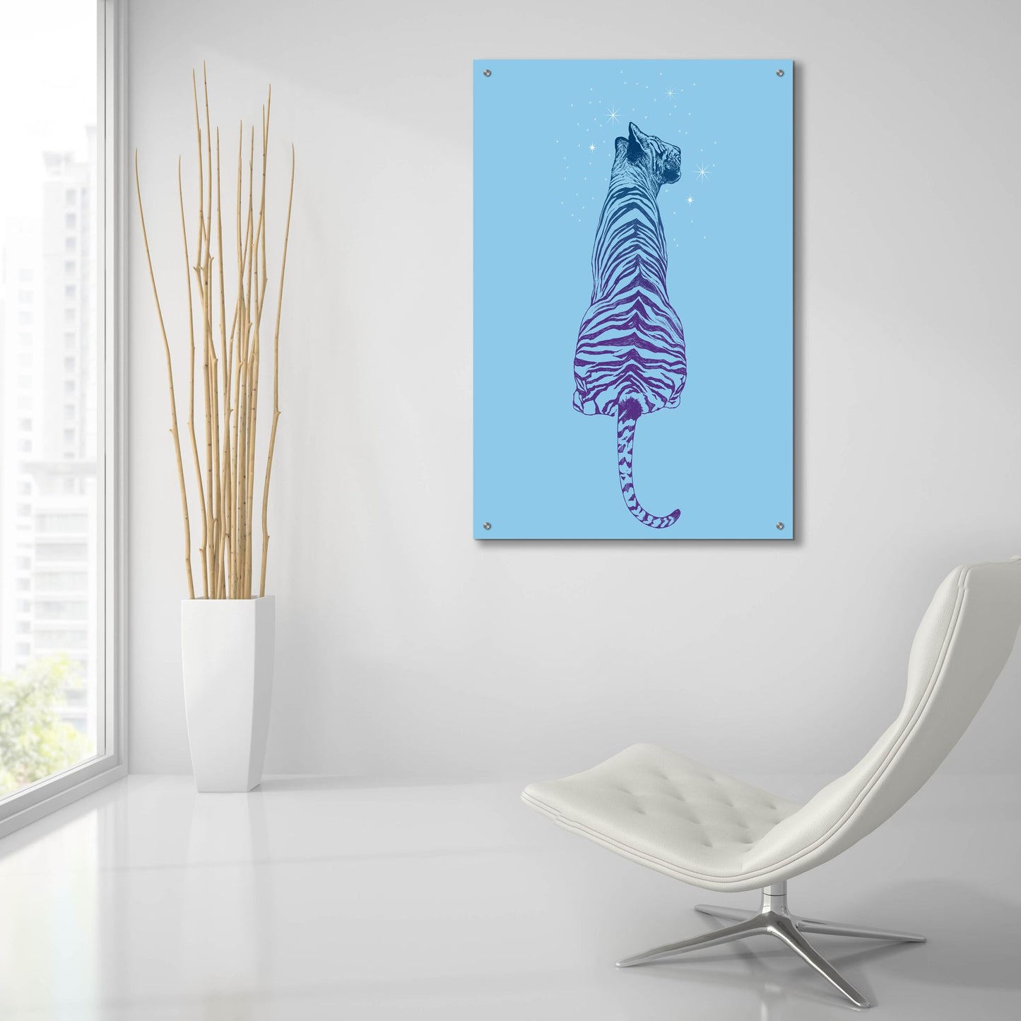 Epic Art 'Tiger Wonder' by Rachel Caldwell, Acrylic Glass Wall Art,24x36