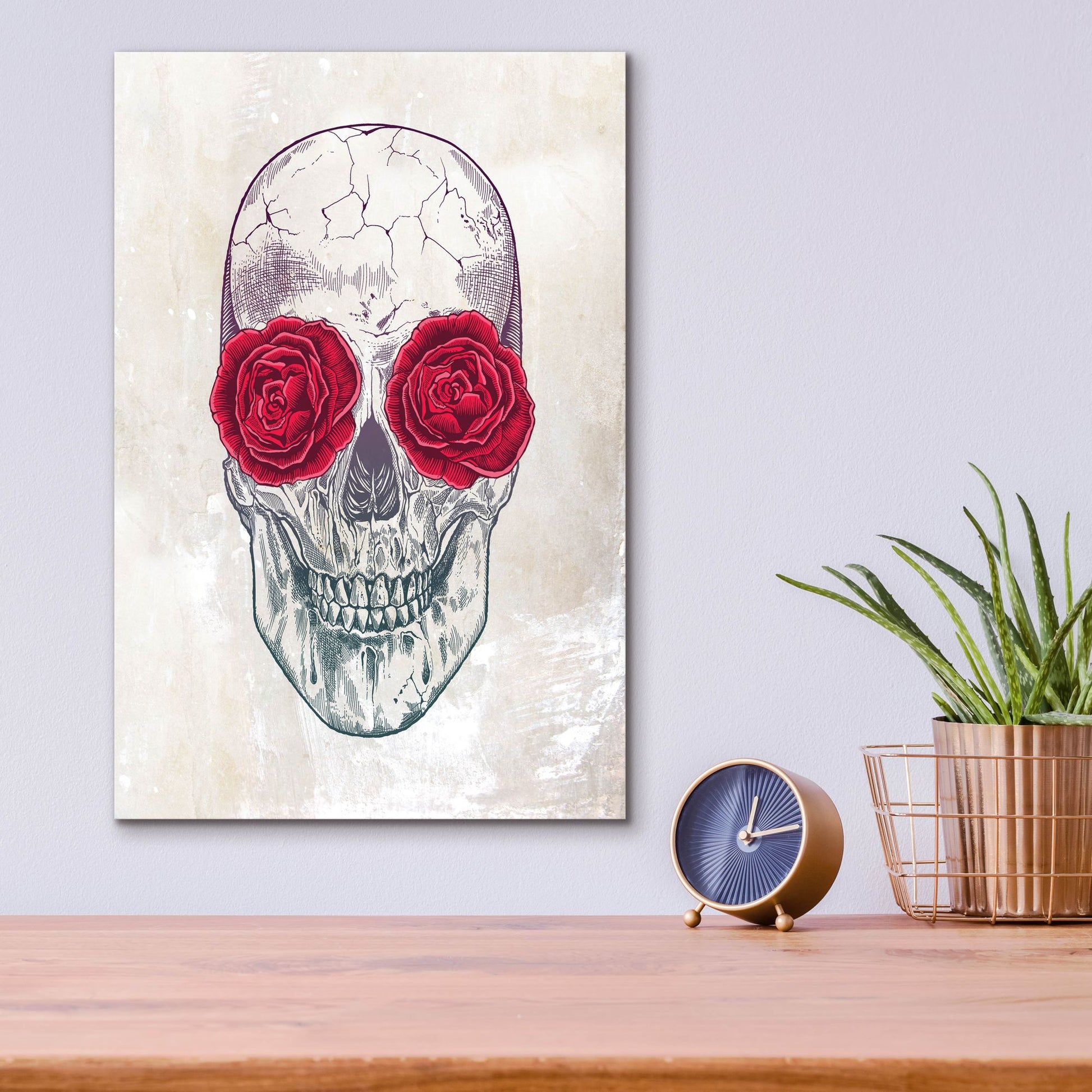 Epic Art 'Skull Roses' by Epic Portfolio, Acrylic Glass Wall Art,12x16