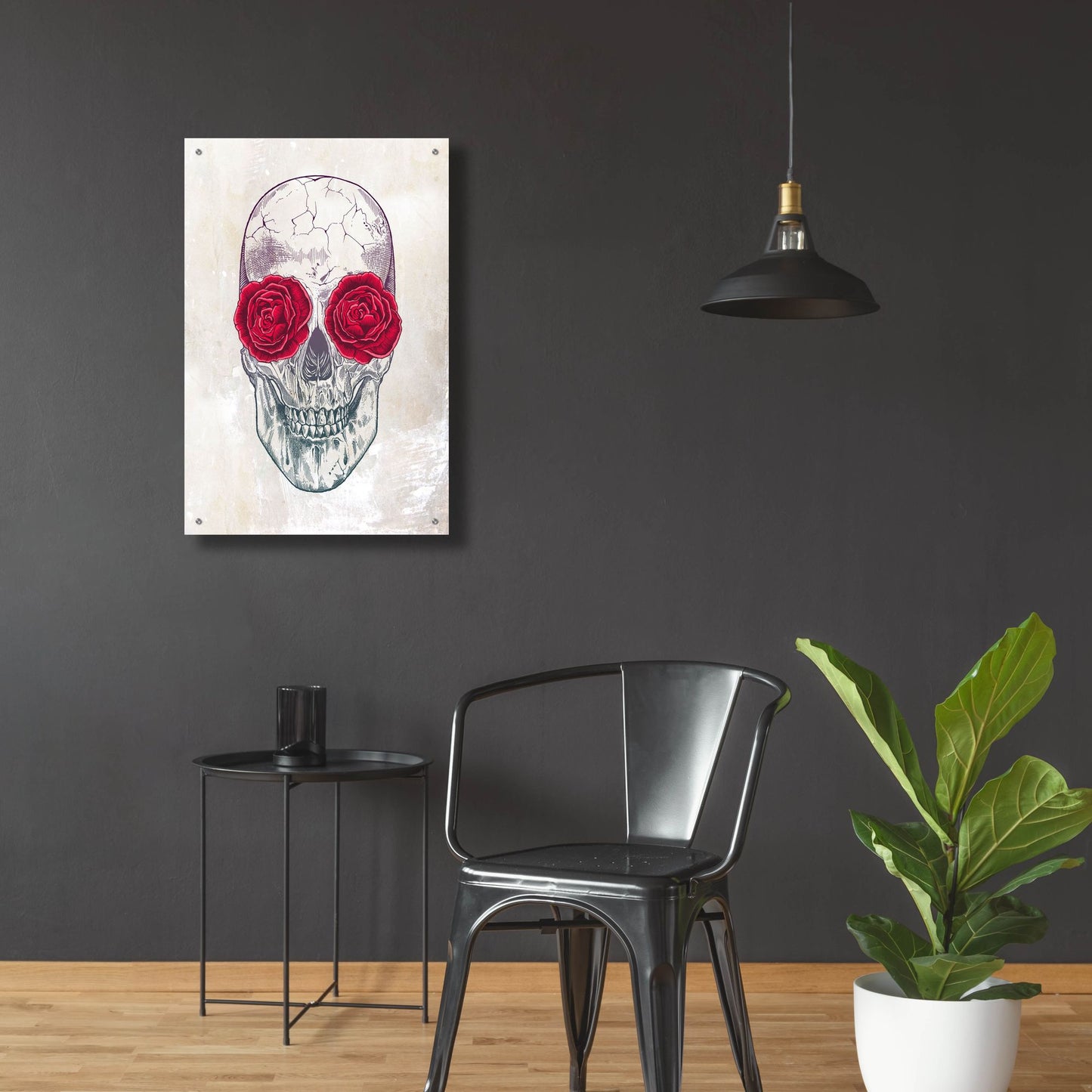 Epic Art 'Skull Roses' by Epic Portfolio, Acrylic Glass Wall Art,24x36