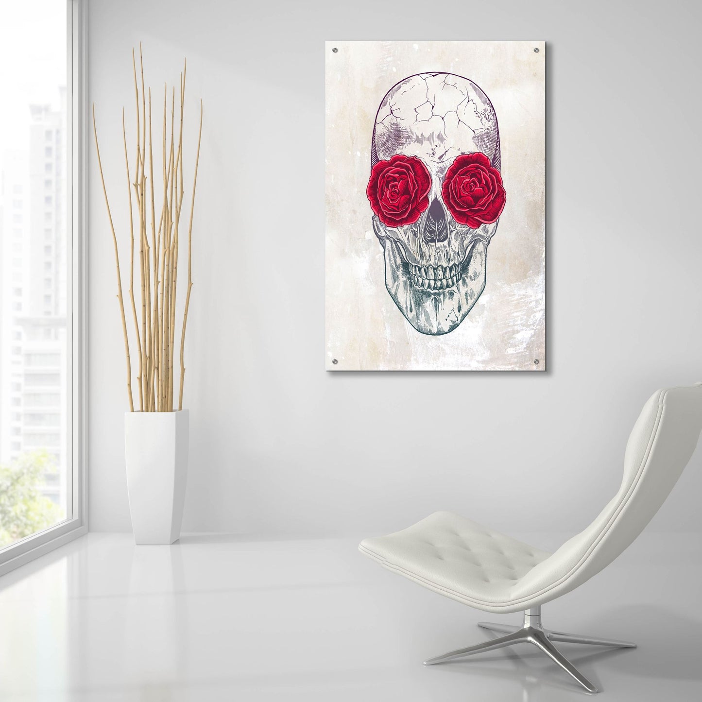 Epic Art 'Skull Roses' by Epic Portfolio, Acrylic Glass Wall Art,24x36