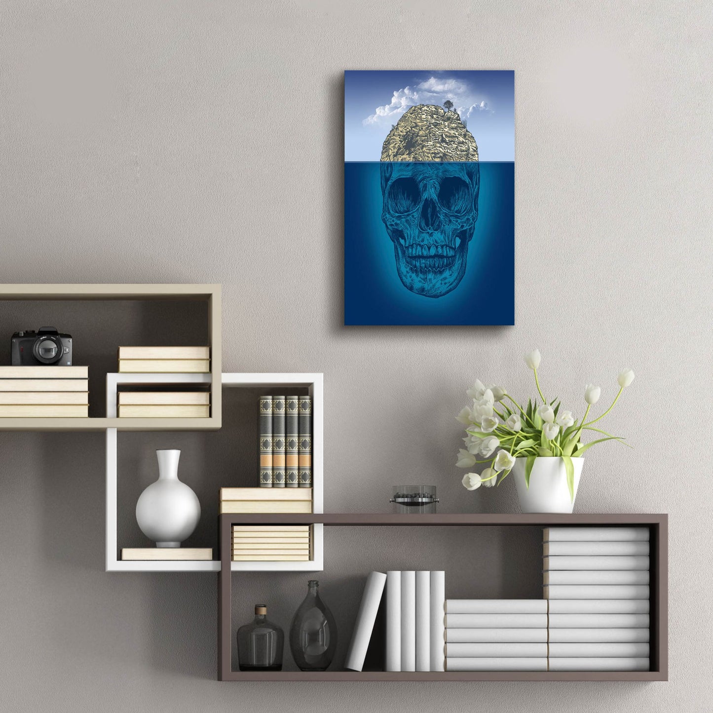 Epic Art 'Skull Island' by Rachel Caldwell, Acrylic Glass Wall Art,16x24