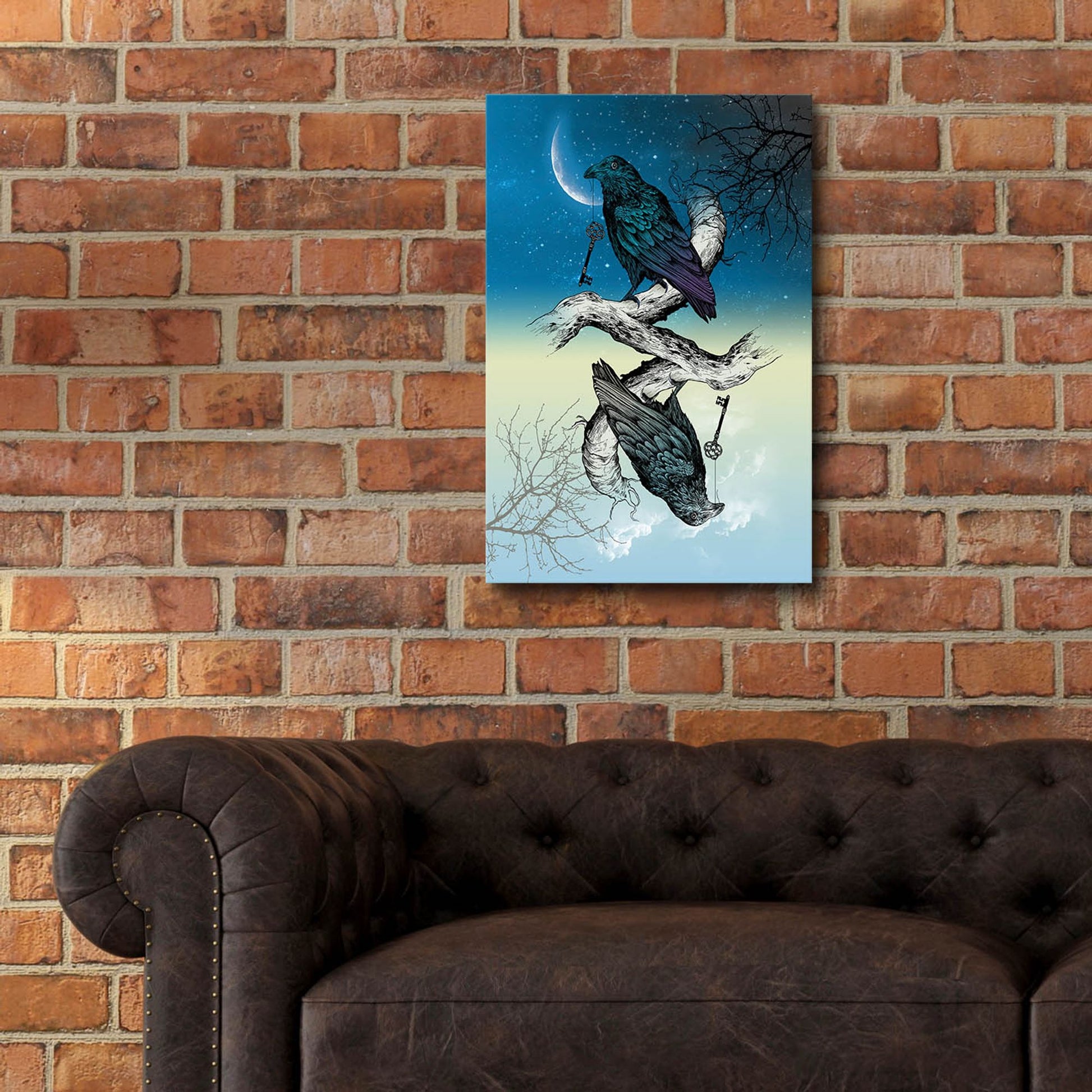 Epic Art 'Raven Night and Day' by Rachel Caldwell, Acrylic Glass Wall Art,16x24