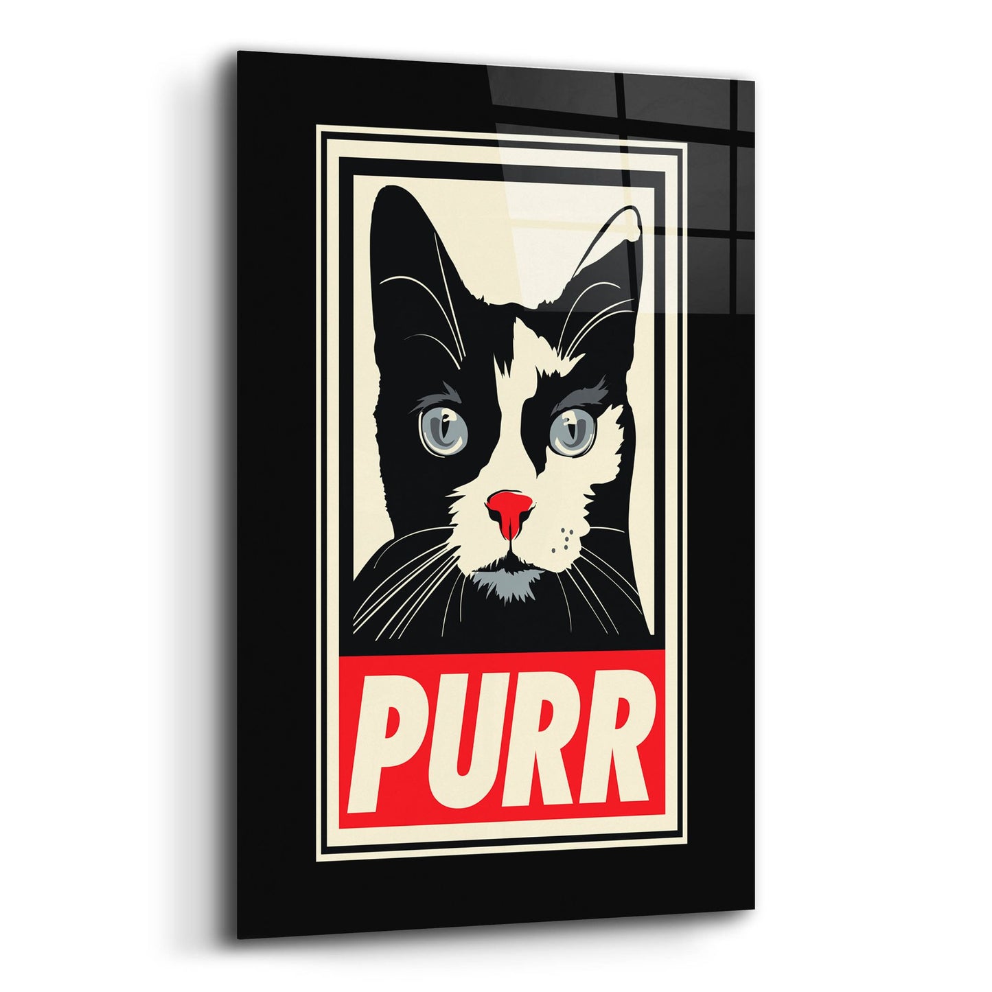 Epic Art 'PURR Propaganda 2' by Rachel Caldwell, Acrylic Glass Wall Art,12x16