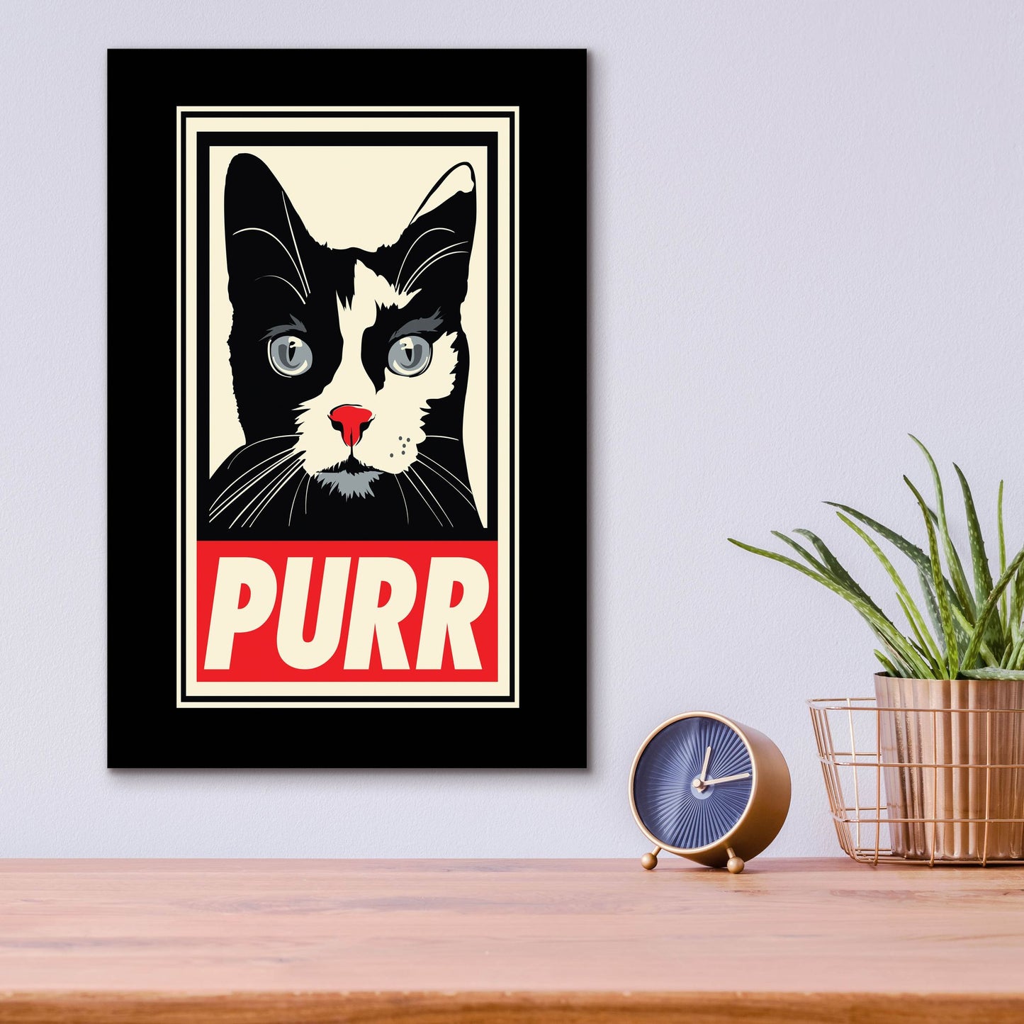 Epic Art 'PURR Propaganda 2' by Rachel Caldwell, Acrylic Glass Wall Art,12x16