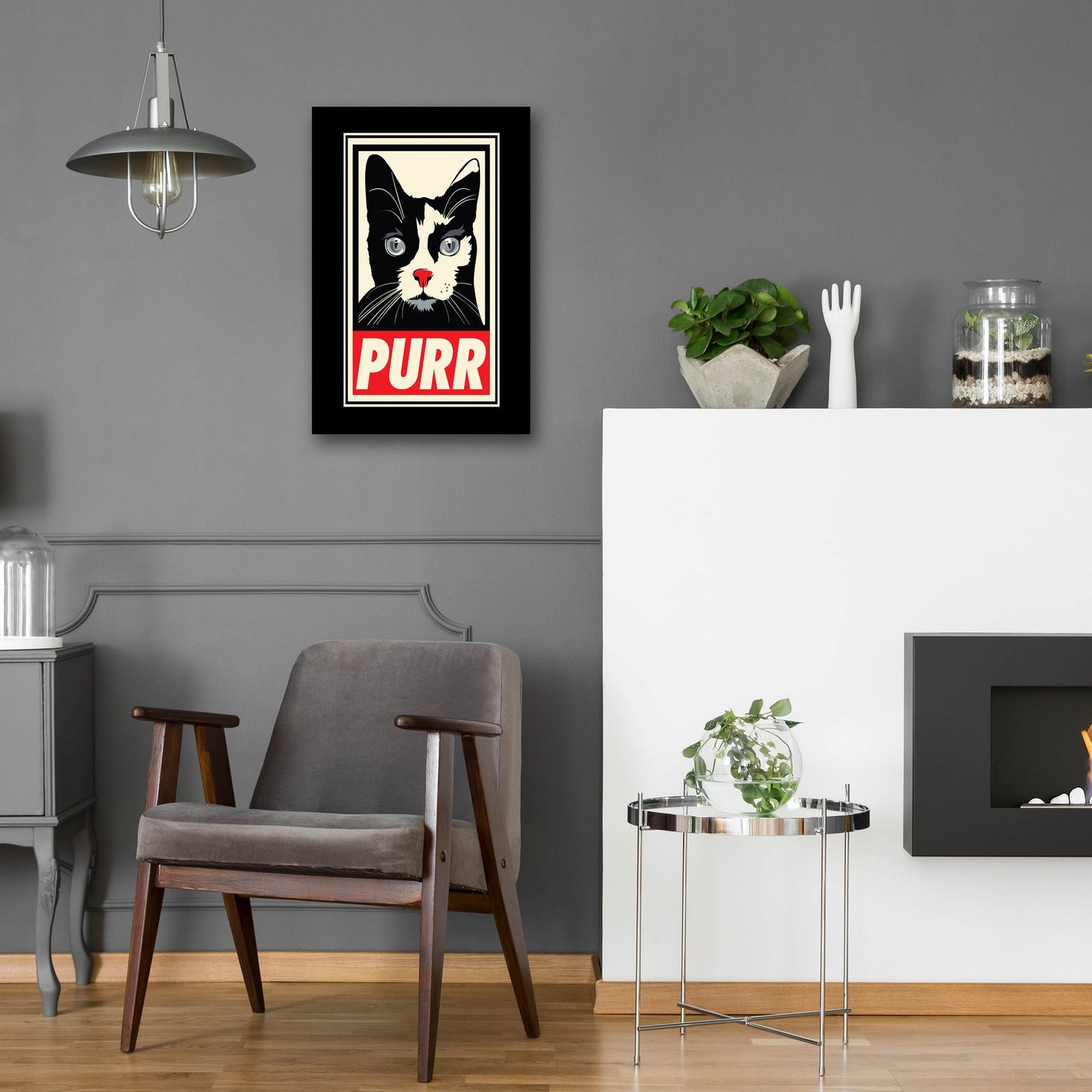 Epic Art 'PURR Propaganda 2' by Rachel Caldwell, Acrylic Glass Wall Art,16x24