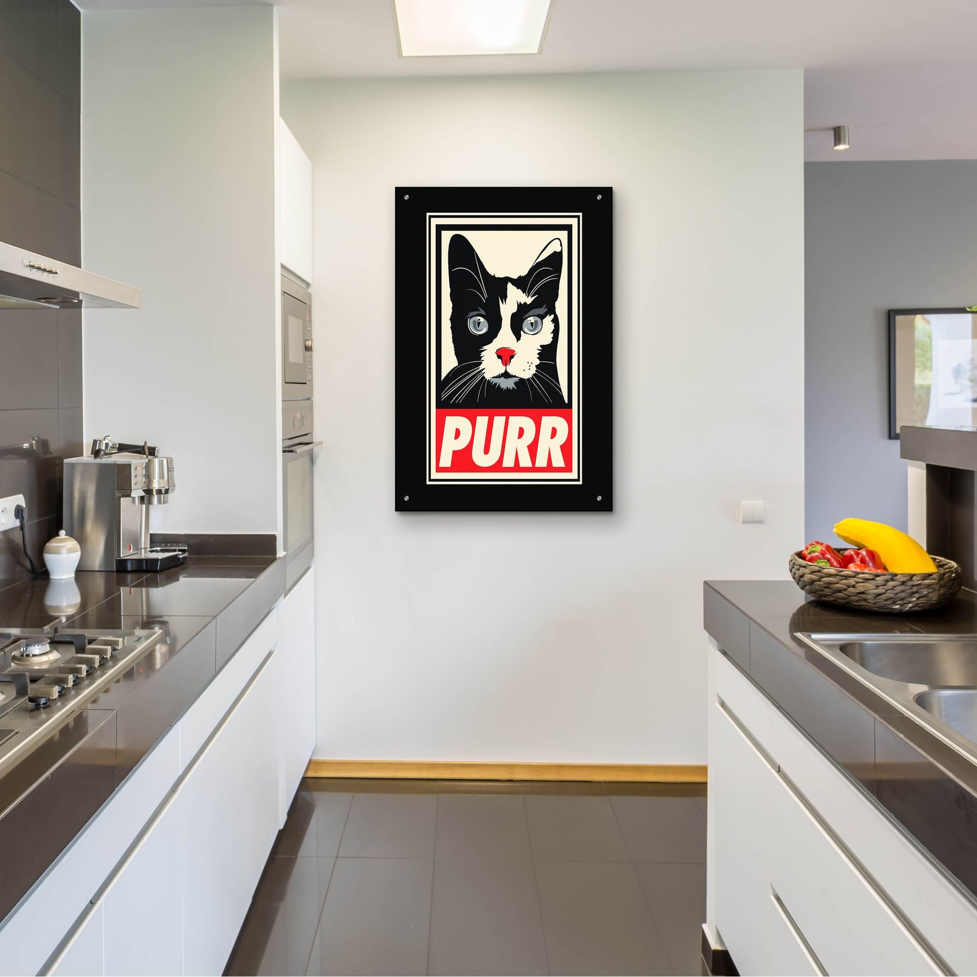 Epic Art 'PURR Propaganda 2' by Rachel Caldwell, Acrylic Glass Wall Art,24x36