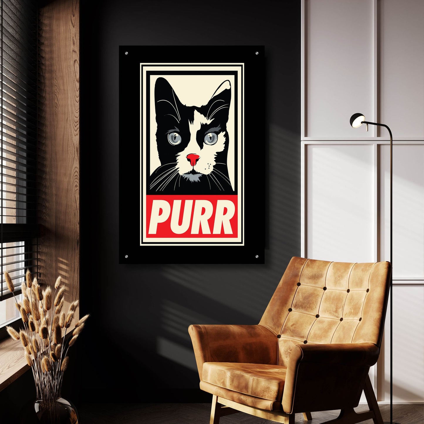 Epic Art 'PURR Propaganda 2' by Rachel Caldwell, Acrylic Glass Wall Art,24x36