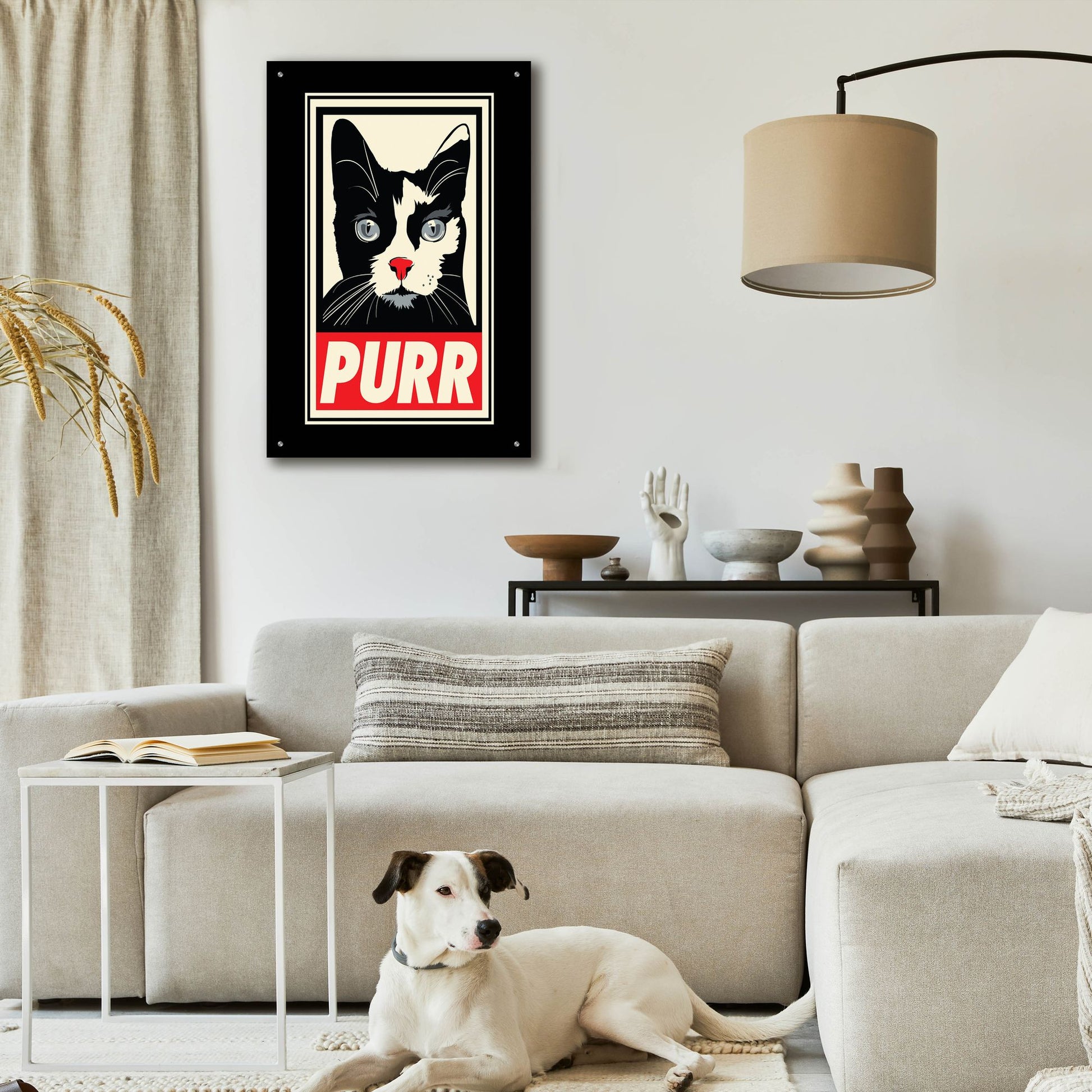 Epic Art 'PURR Propaganda 2' by Rachel Caldwell, Acrylic Glass Wall Art,24x36