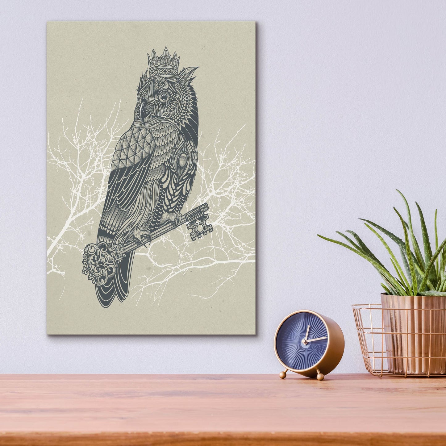 Epic Art 'Owl_King' by Epic Portfolio, Acrylic Glass Wall Art,12x16