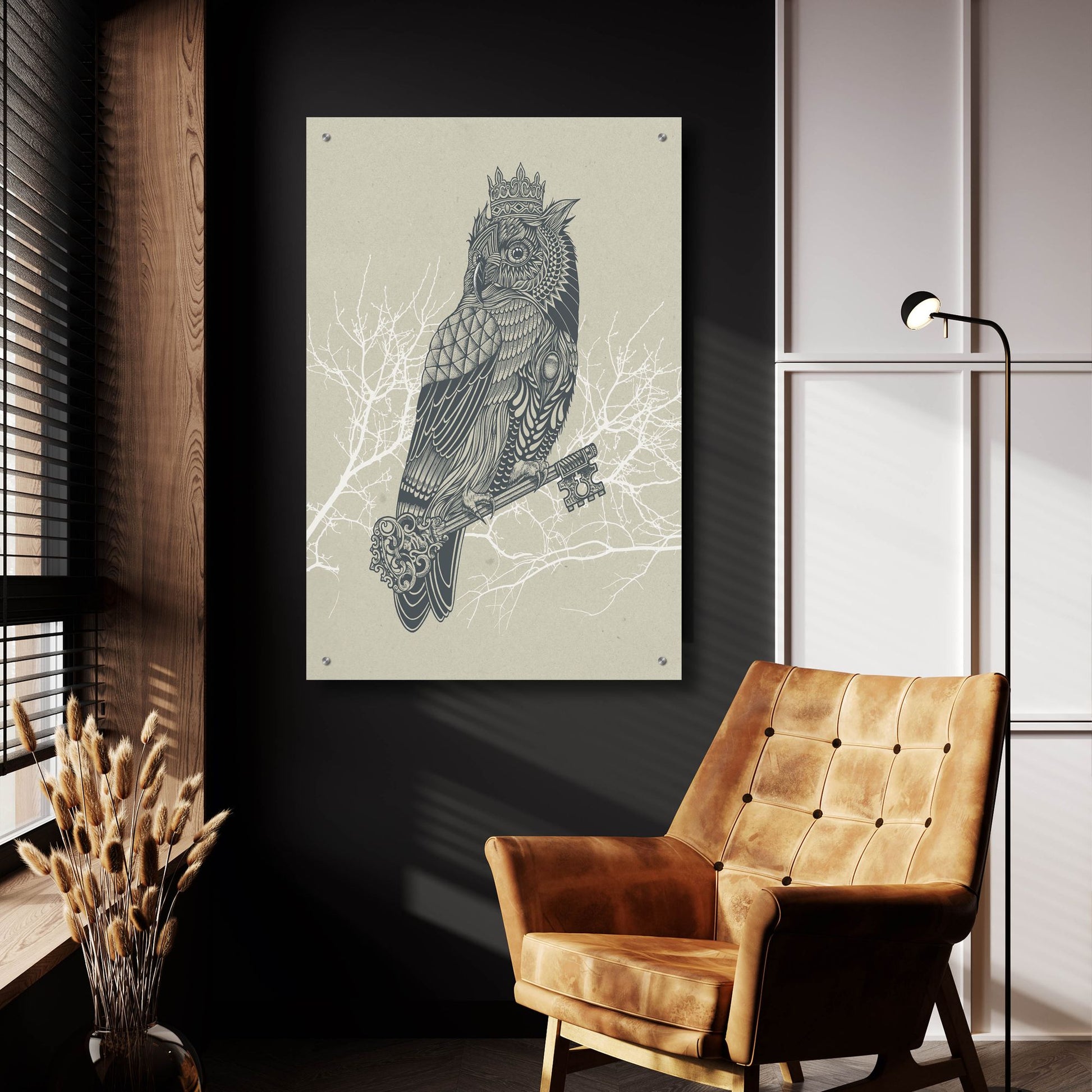 Epic Art 'Owl_King' by Epic Portfolio, Acrylic Glass Wall Art,24x36