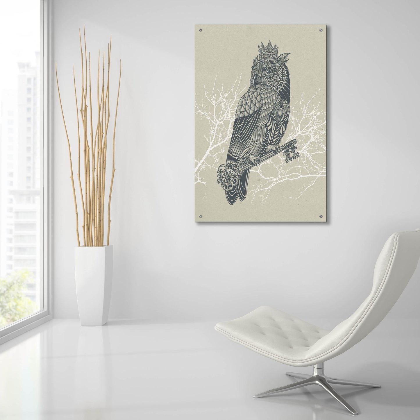 Epic Art 'Owl_King' by Epic Portfolio, Acrylic Glass Wall Art,24x36