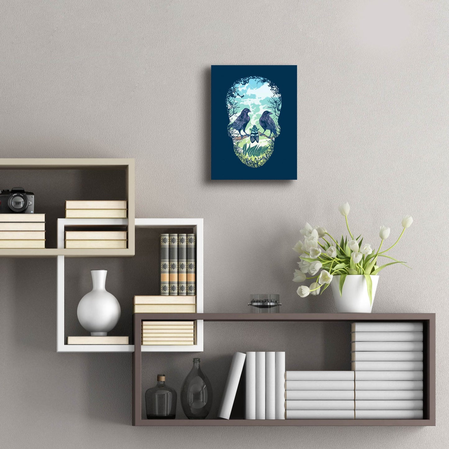 Epic Art 'Nature Skull' by Rachel Caldwell, Acrylic Glass Wall Art,12x16