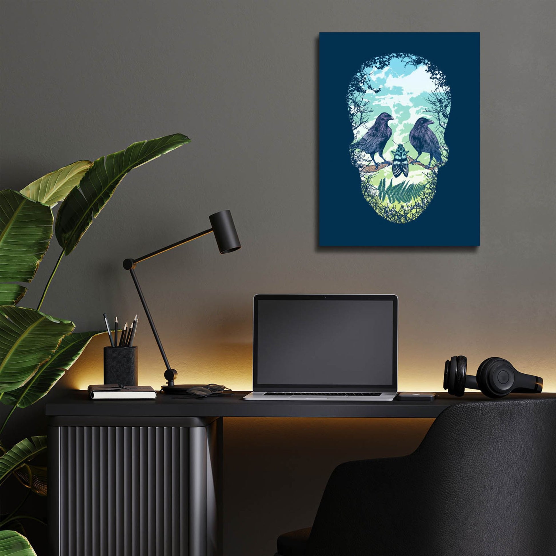 Epic Art 'Nature Skull' by Rachel Caldwell, Acrylic Glass Wall Art,12x16