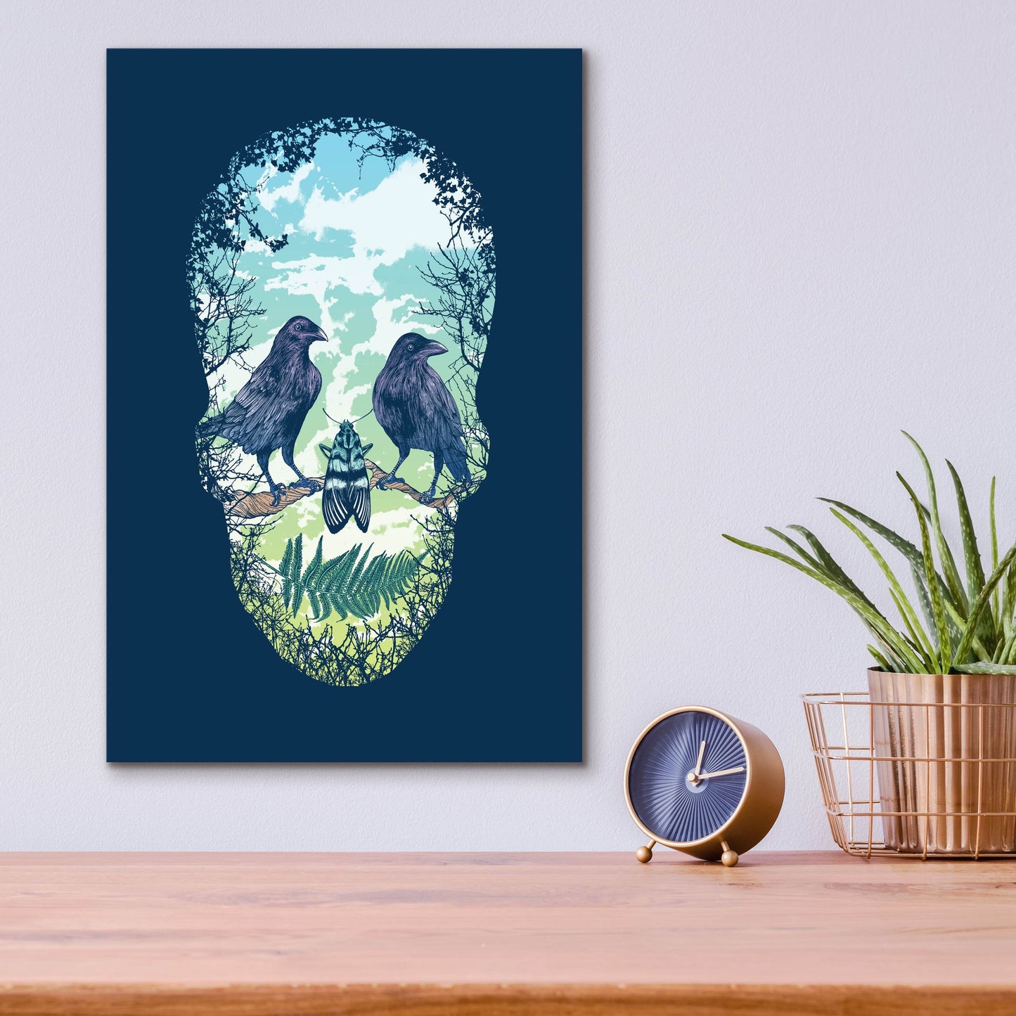 Epic Art 'Nature Skull' by Rachel Caldwell, Acrylic Glass Wall Art,12x16