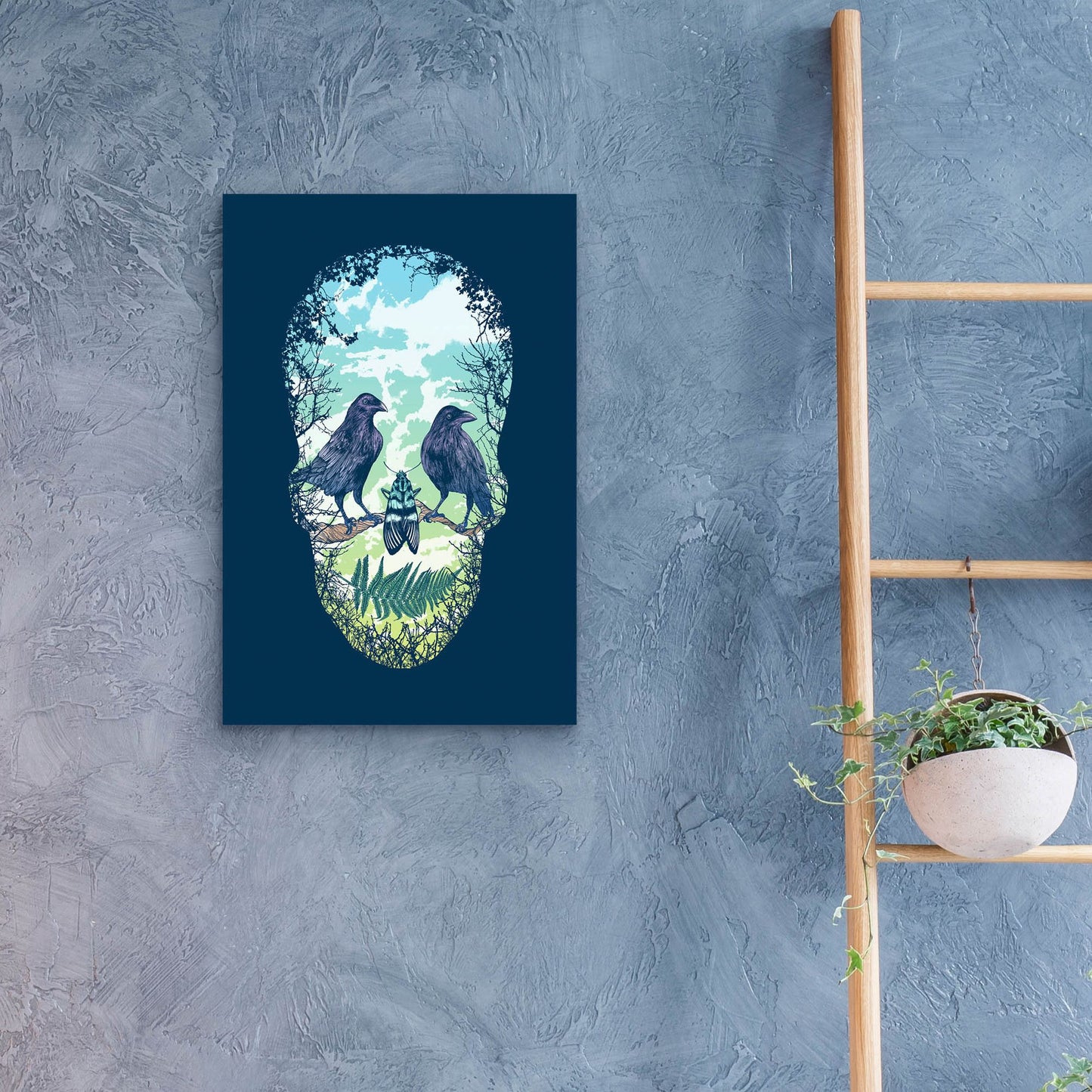 Epic Art 'Nature Skull' by Rachel Caldwell, Acrylic Glass Wall Art,16x24