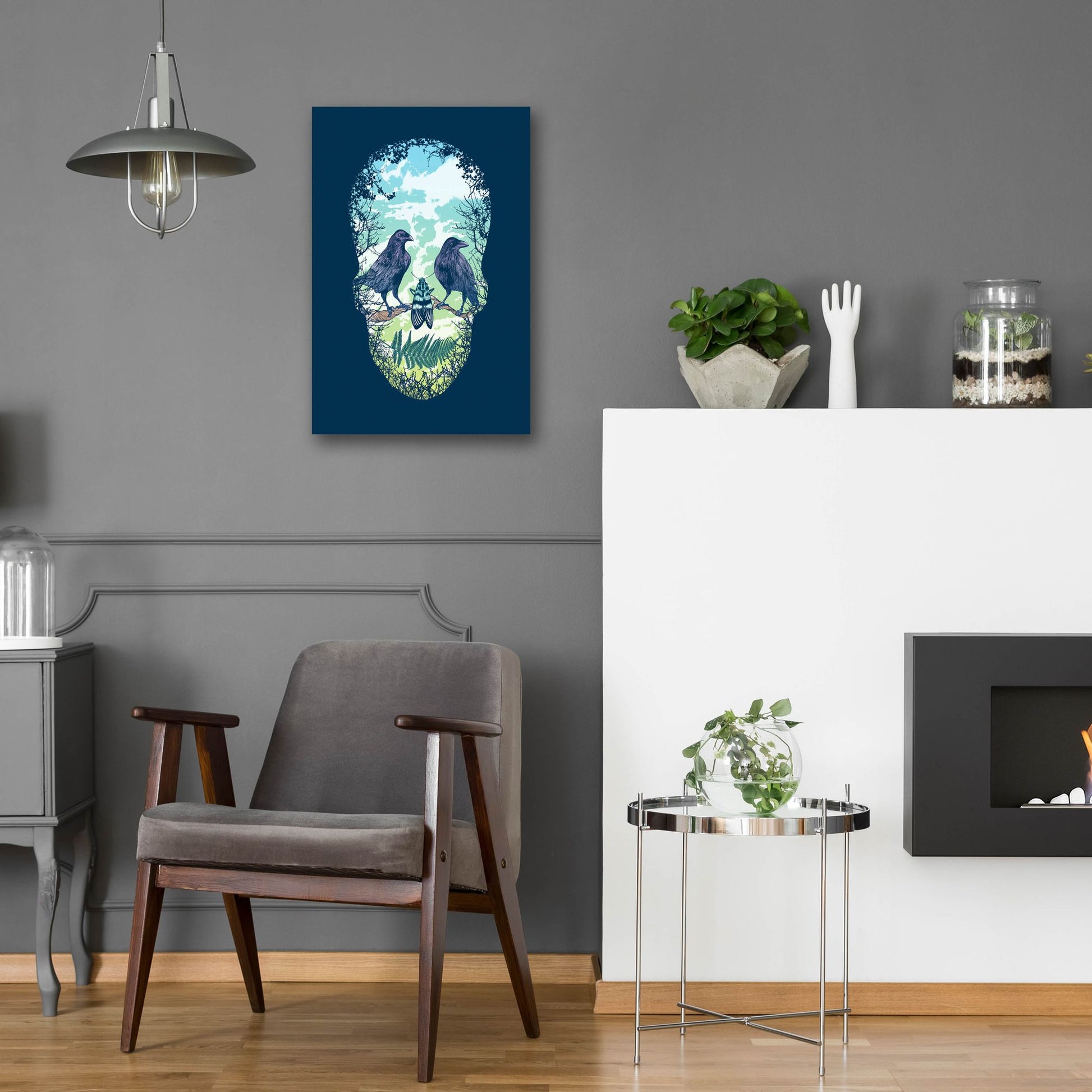 Epic Art 'Nature Skull' by Rachel Caldwell, Acrylic Glass Wall Art,16x24