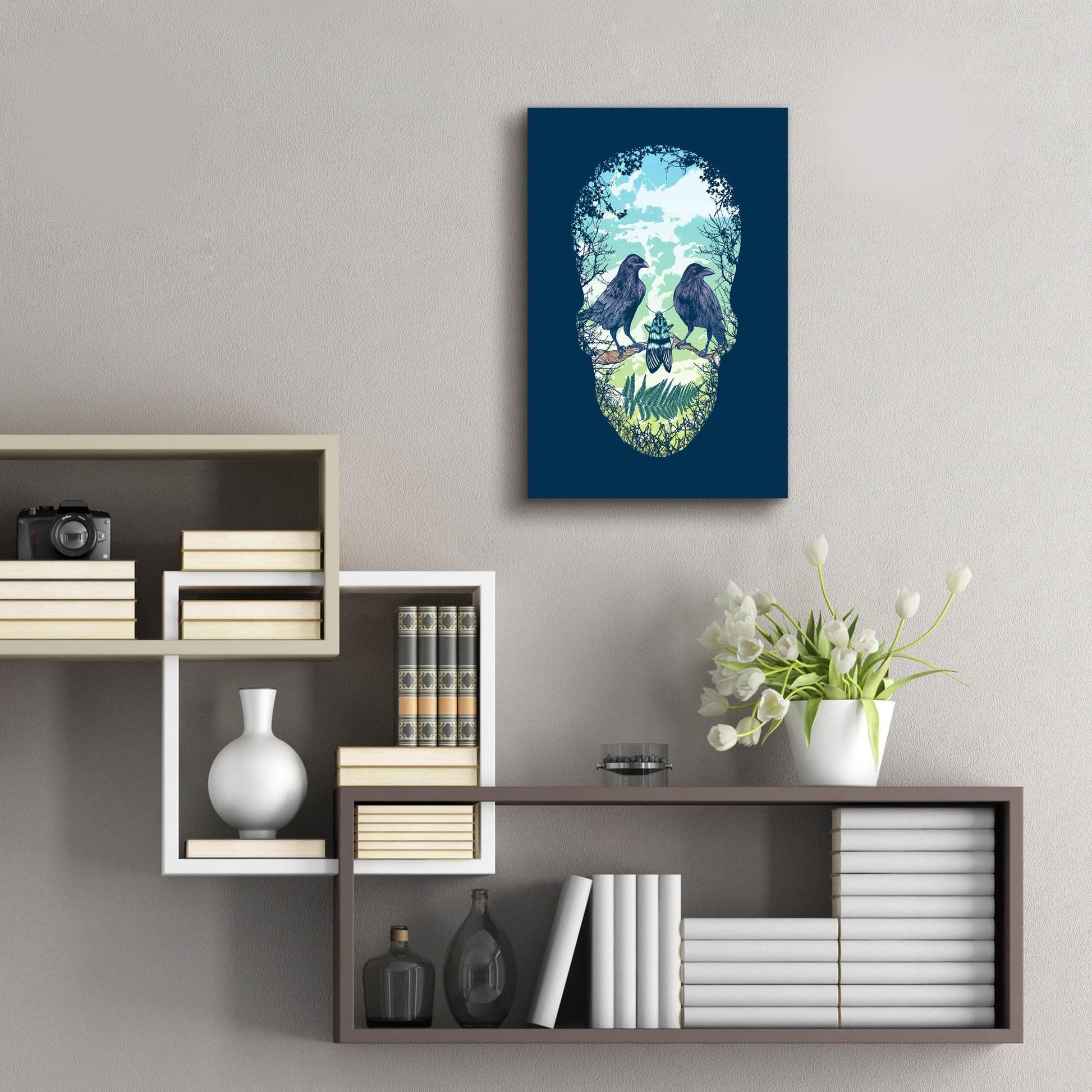 Epic Art 'Nature Skull' by Rachel Caldwell, Acrylic Glass Wall Art,16x24