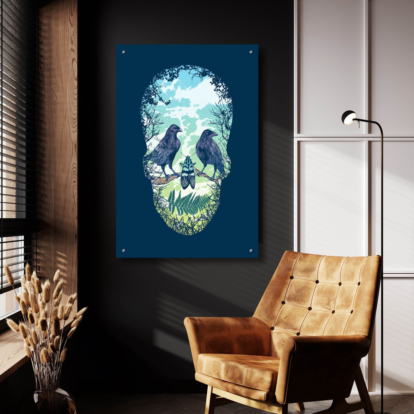 Epic Art 'Nature Skull' by Rachel Caldwell, Acrylic Glass Wall Art,24x36