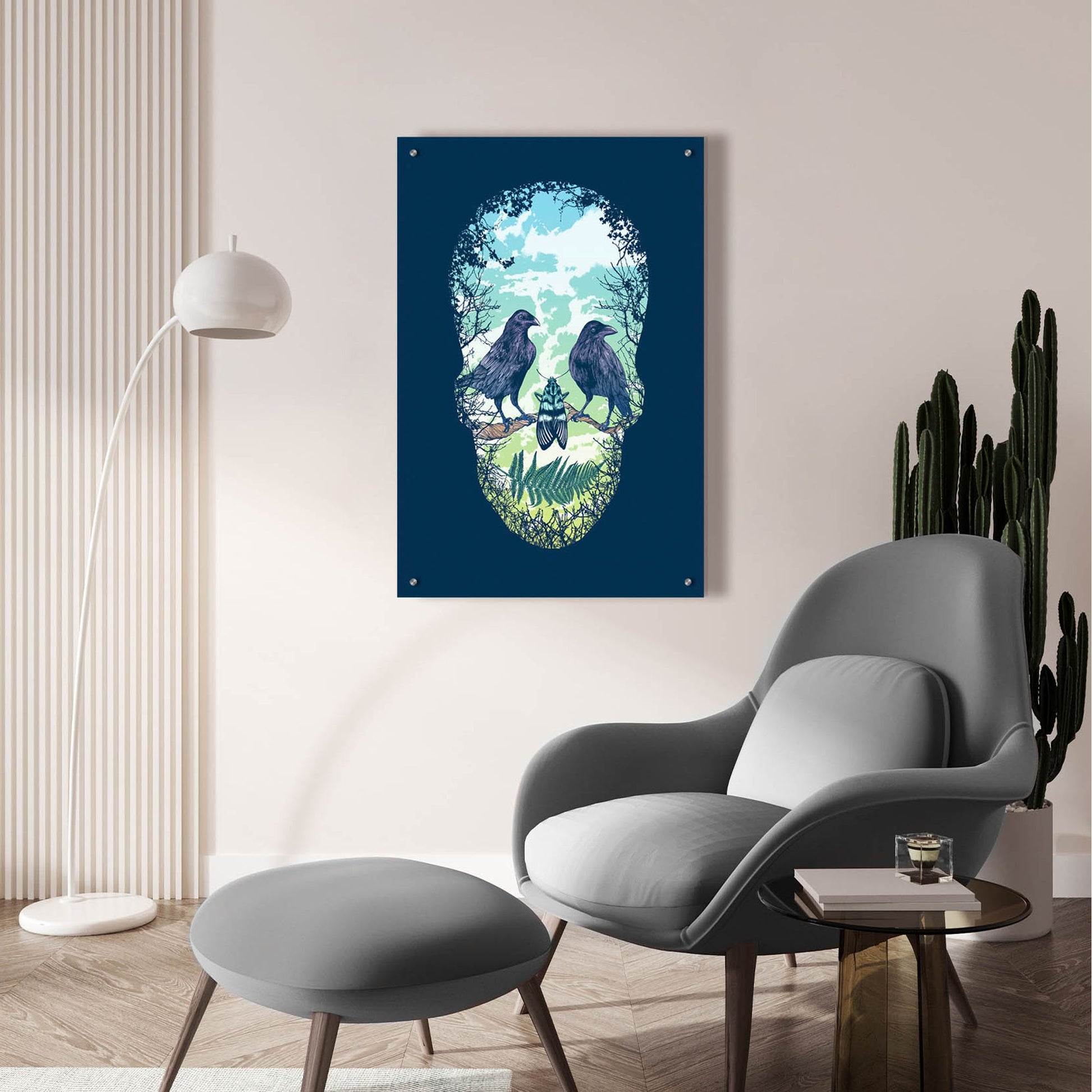 Epic Art 'Nature Skull' by Rachel Caldwell, Acrylic Glass Wall Art,24x36