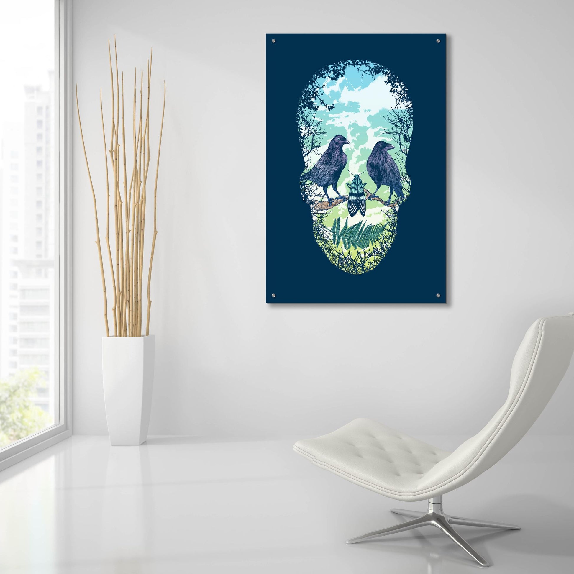 Epic Art 'Nature Skull' by Rachel Caldwell, Acrylic Glass Wall Art,24x36