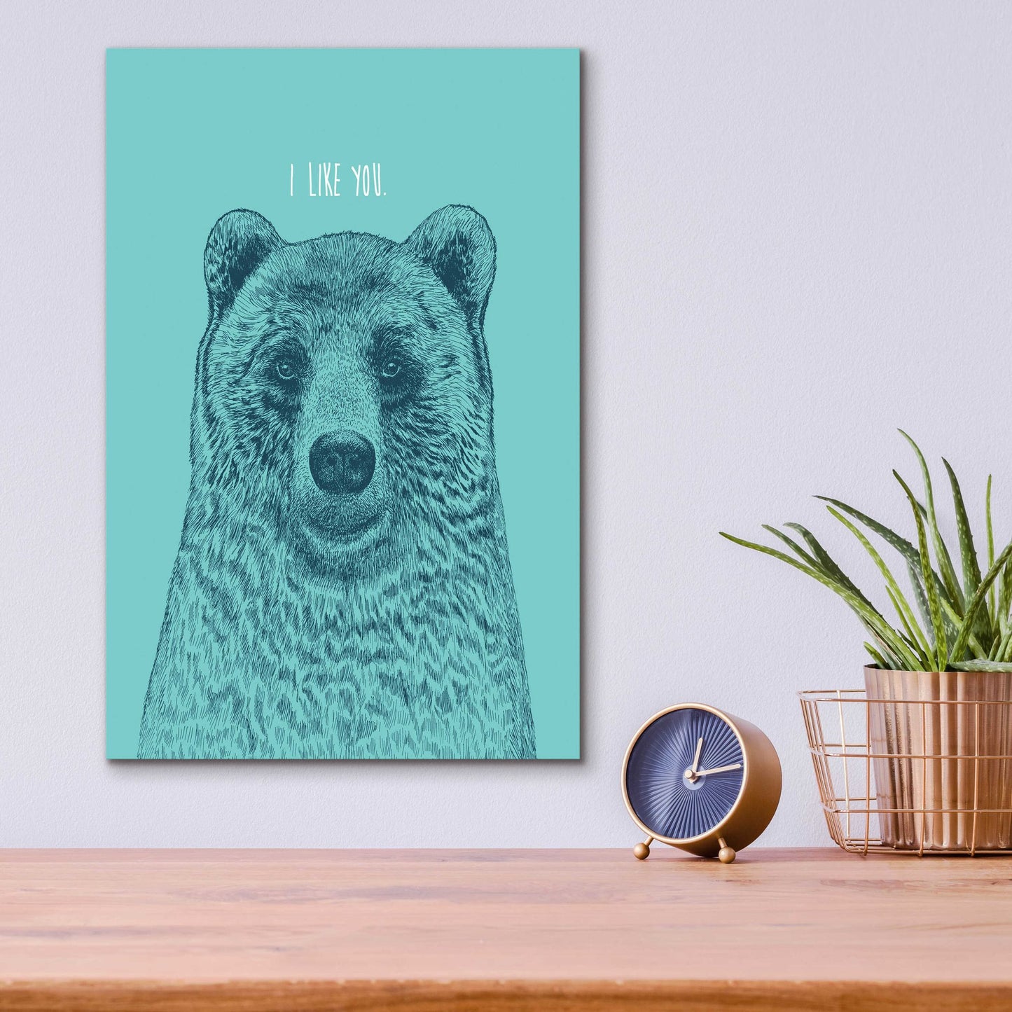 Epic Art 'I Like You Bear' by Rachel Caldwell, Acrylic Glass Wall Art,12x16