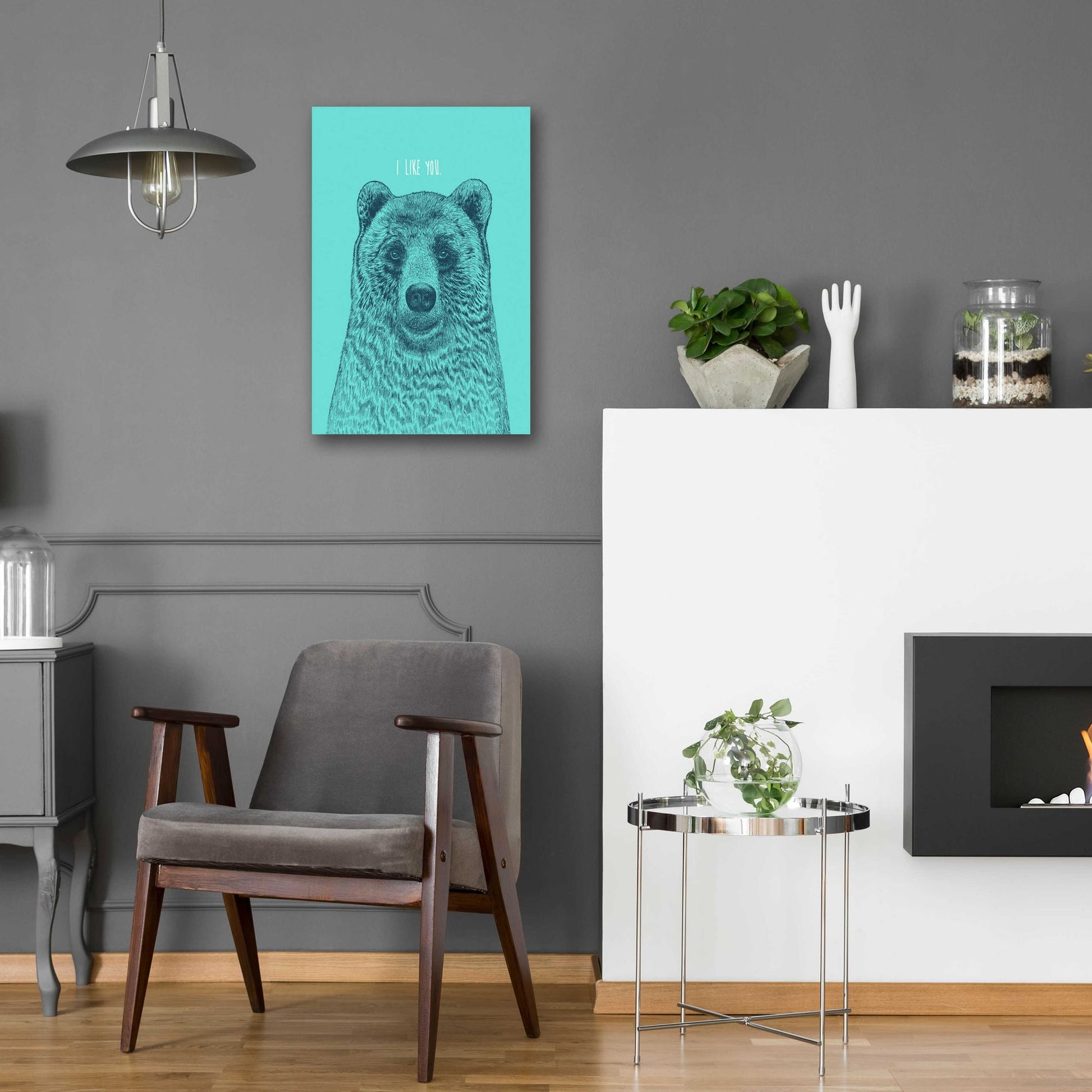 Epic Art 'I Like You Bear' by Rachel Caldwell, Acrylic Glass Wall Art,16x24