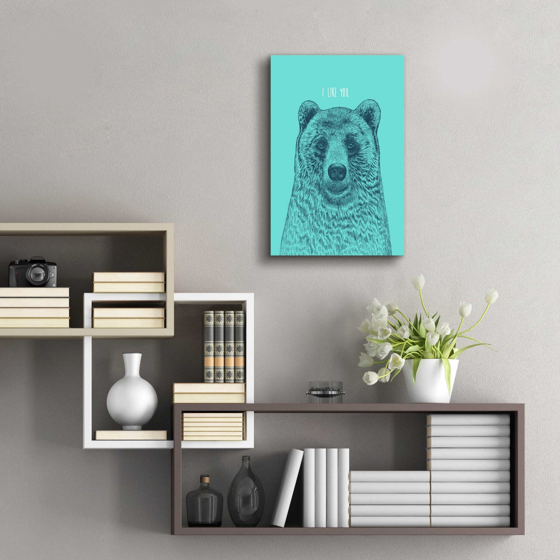 Epic Art 'I Like You Bear' by Rachel Caldwell, Acrylic Glass Wall Art,16x24