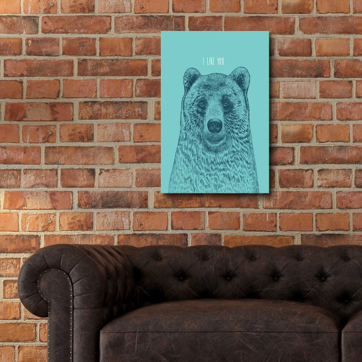 Epic Art 'I Like You Bear' by Rachel Caldwell, Acrylic Glass Wall Art,16x24