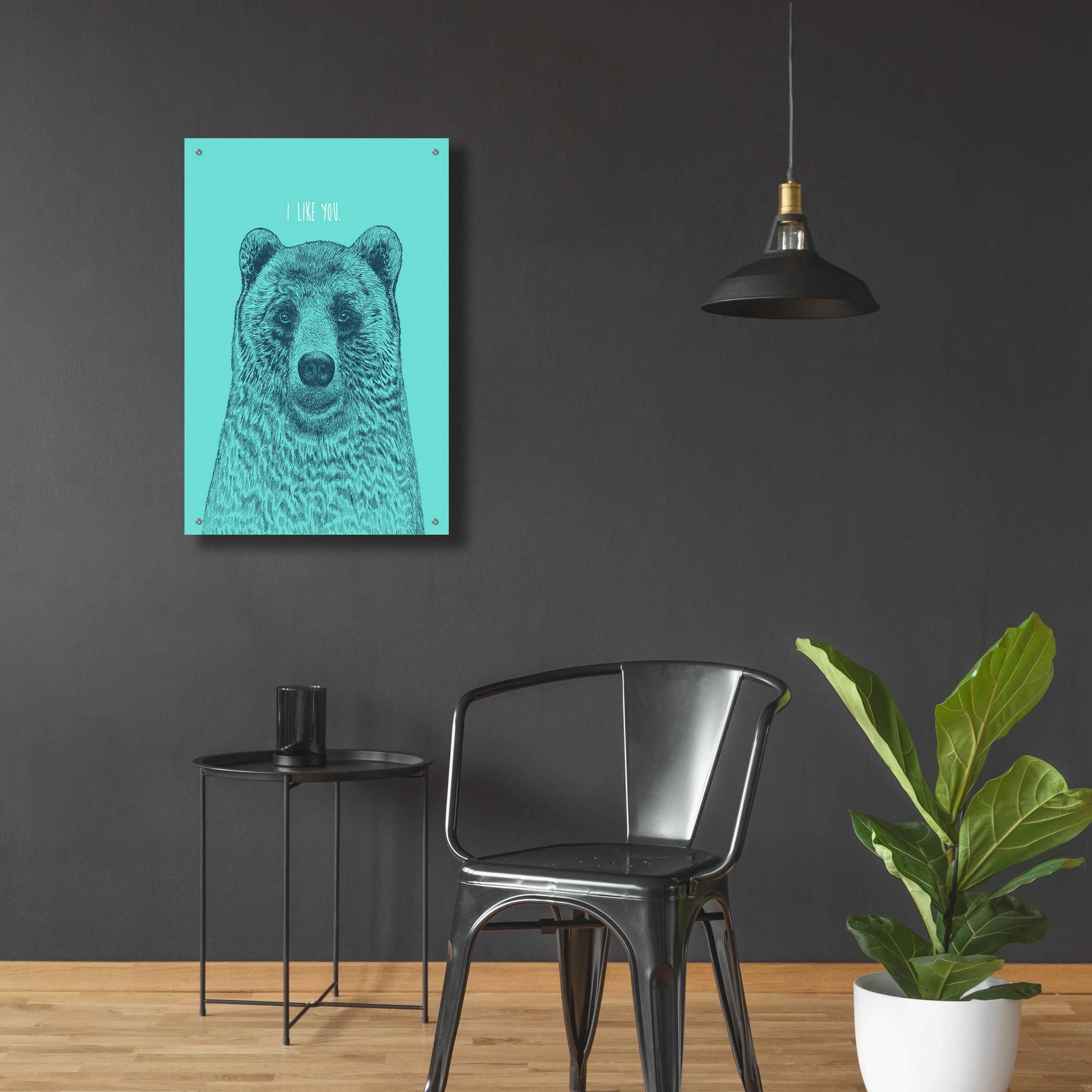 Epic Art 'I Like You Bear' by Rachel Caldwell, Acrylic Glass Wall Art,24x36