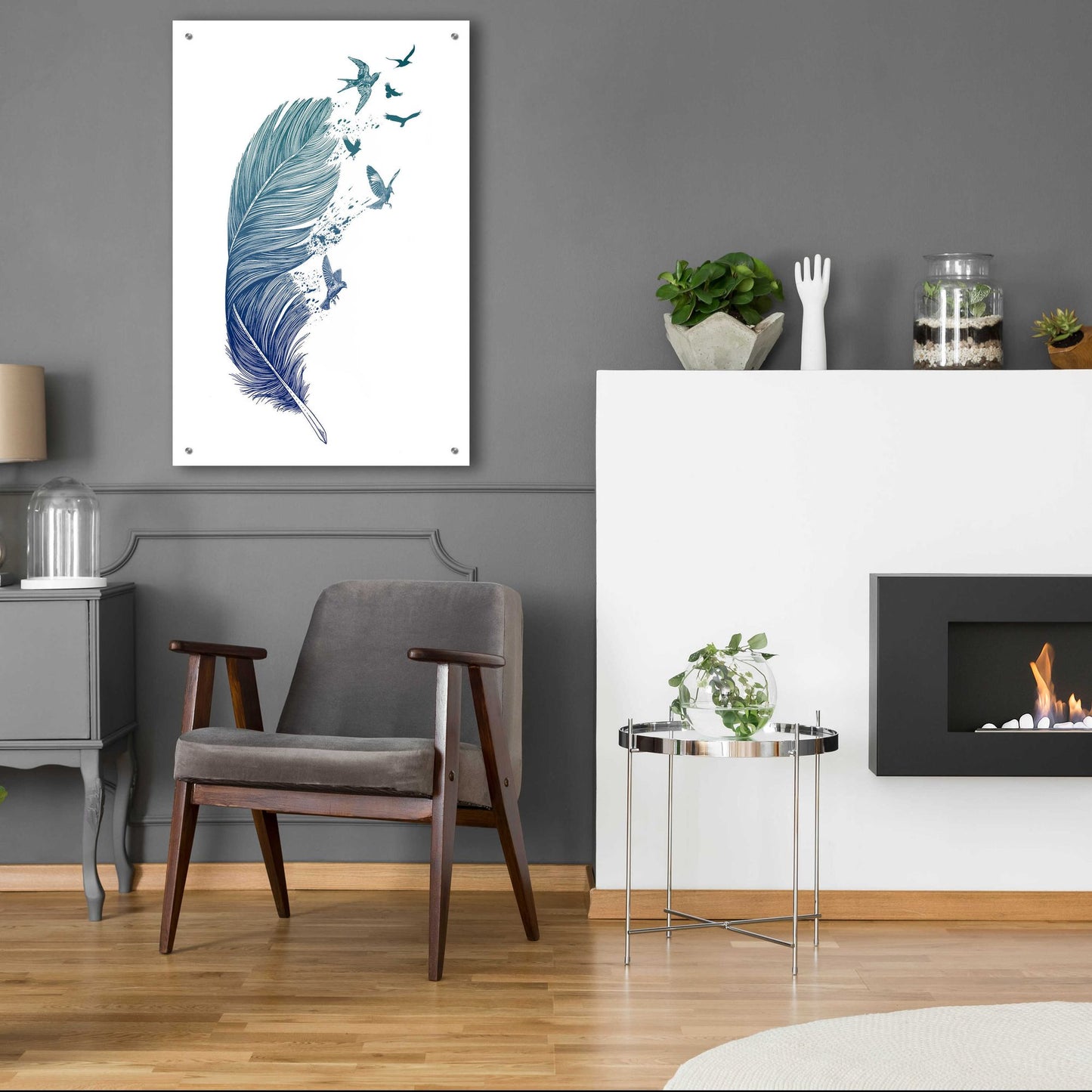 Epic Art 'Fly Away' by Rachel Caldwell, Acrylic Glass Wall Art,24x36