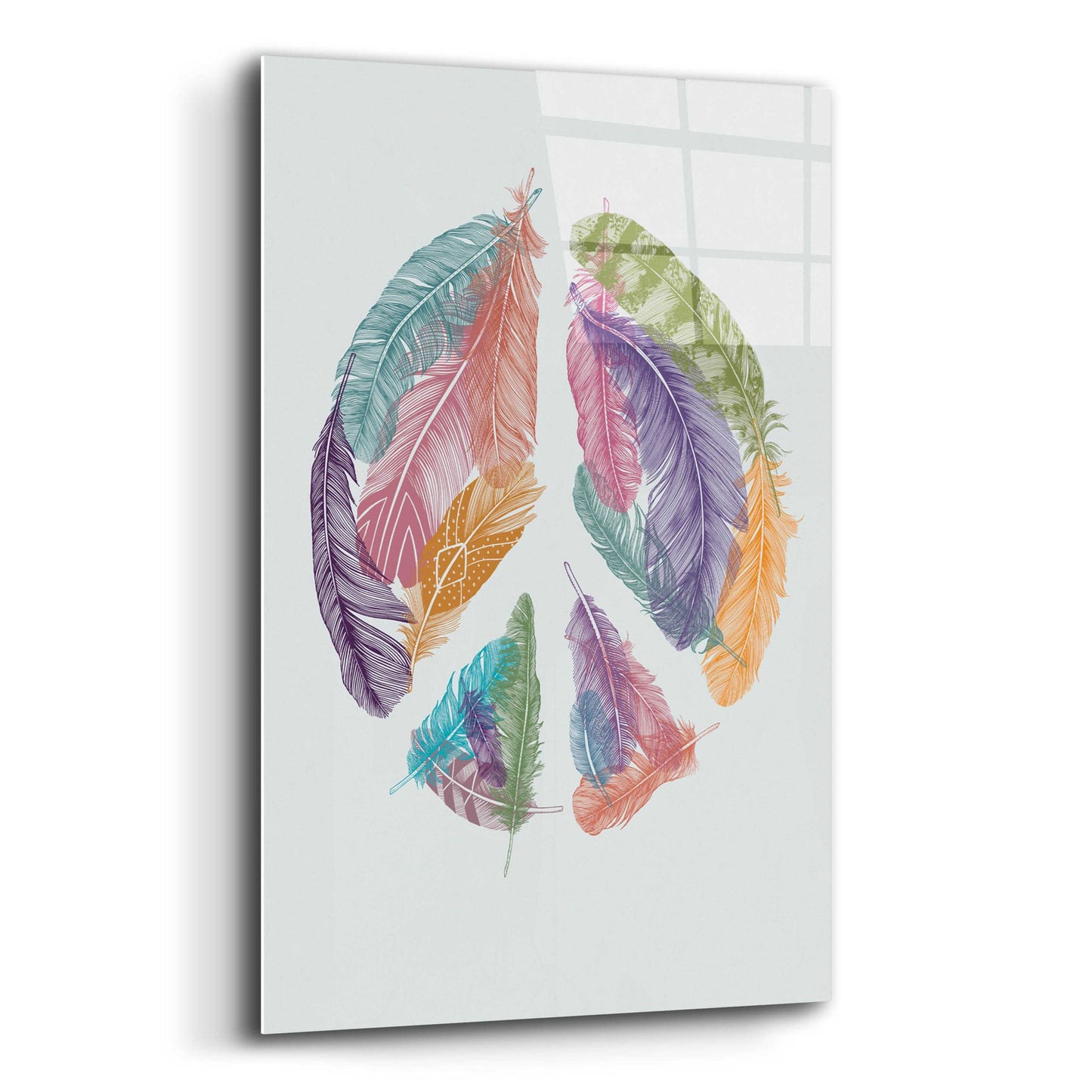 Epic Art 'Feathers For Peace' by Rachel Caldwell, Acrylic Glass Wall Art,12x16