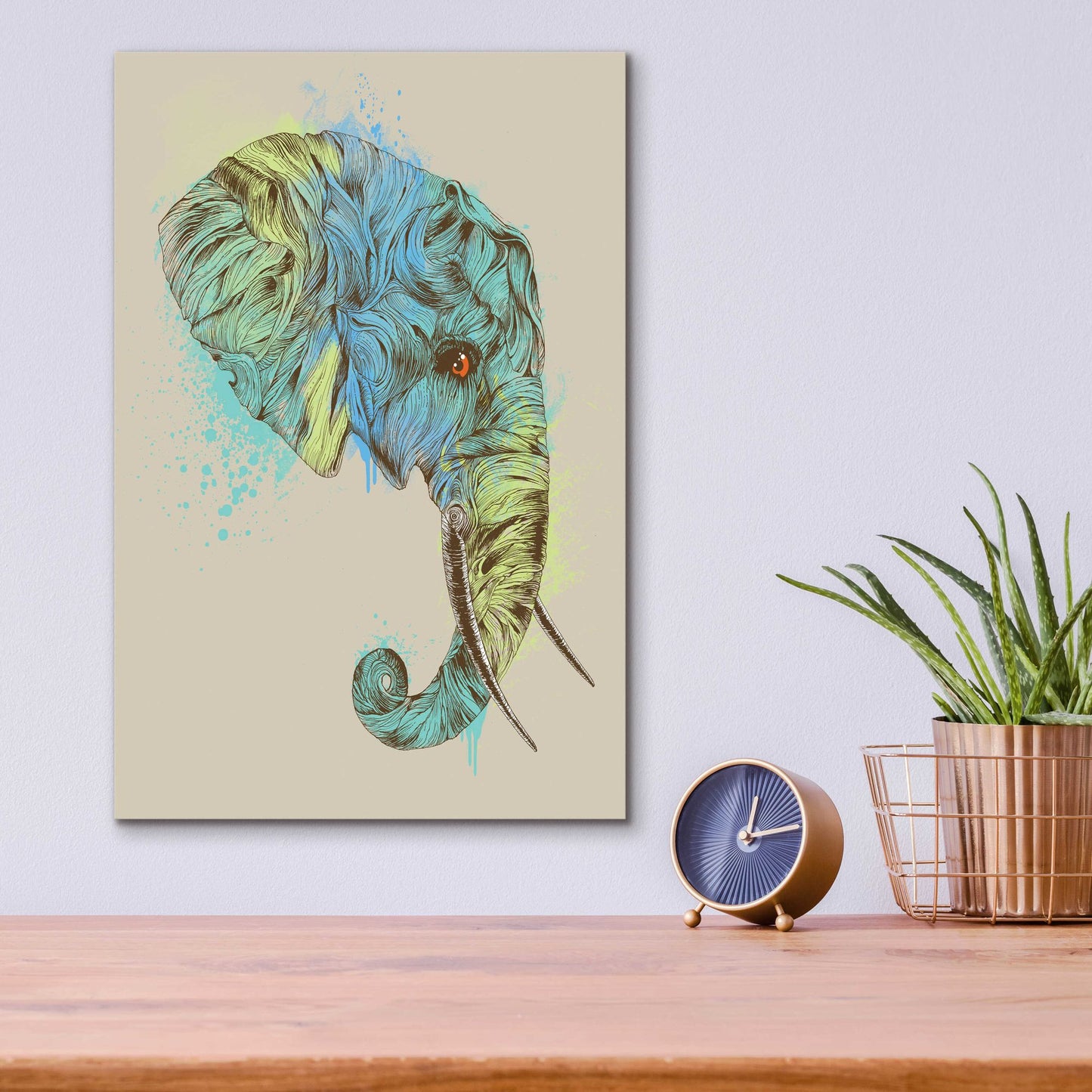 Epic Art 'Elephant King' by Rachel Caldwell, Acrylic Glass Wall Art,12x16