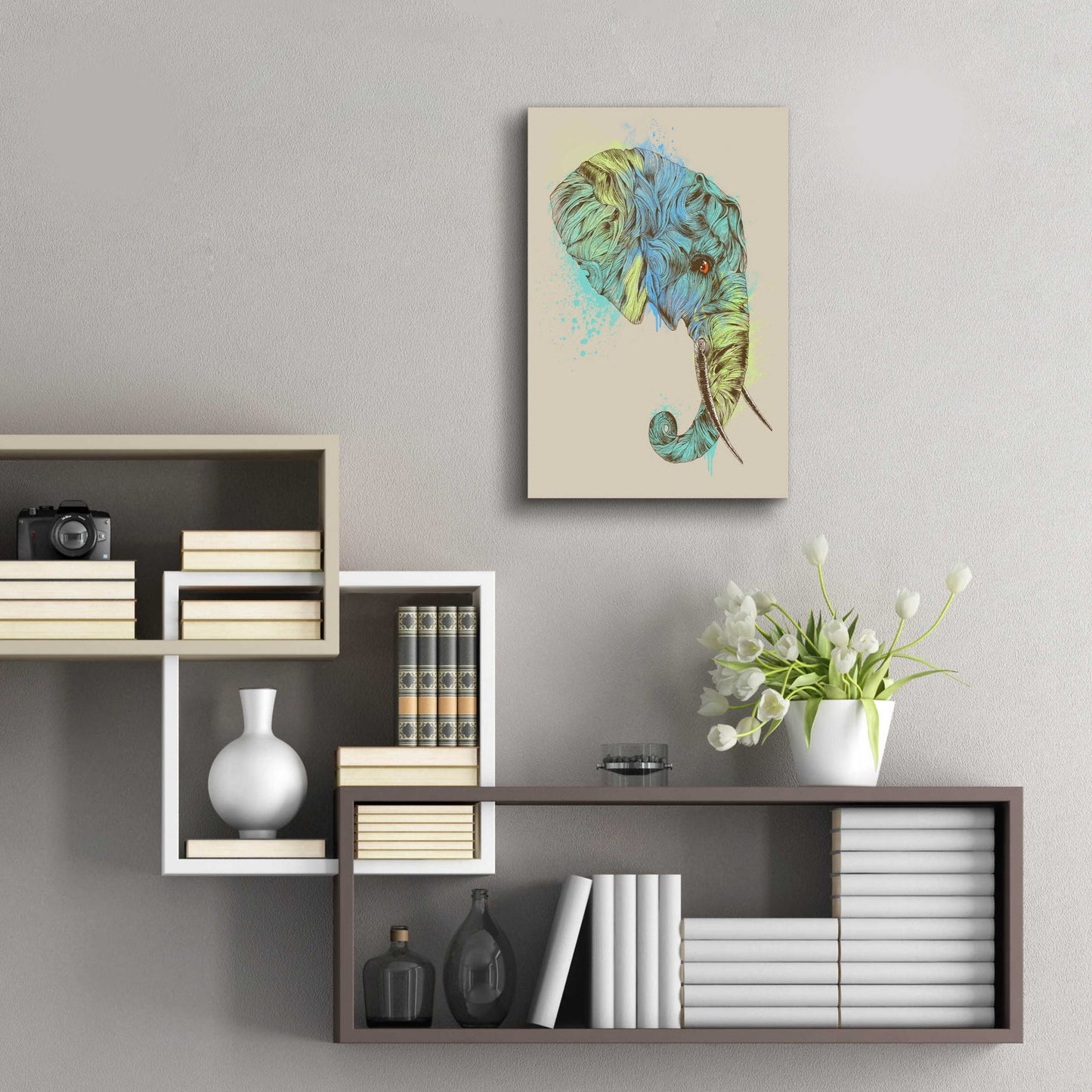 Epic Art 'Elephant King' by Rachel Caldwell, Acrylic Glass Wall Art,16x24