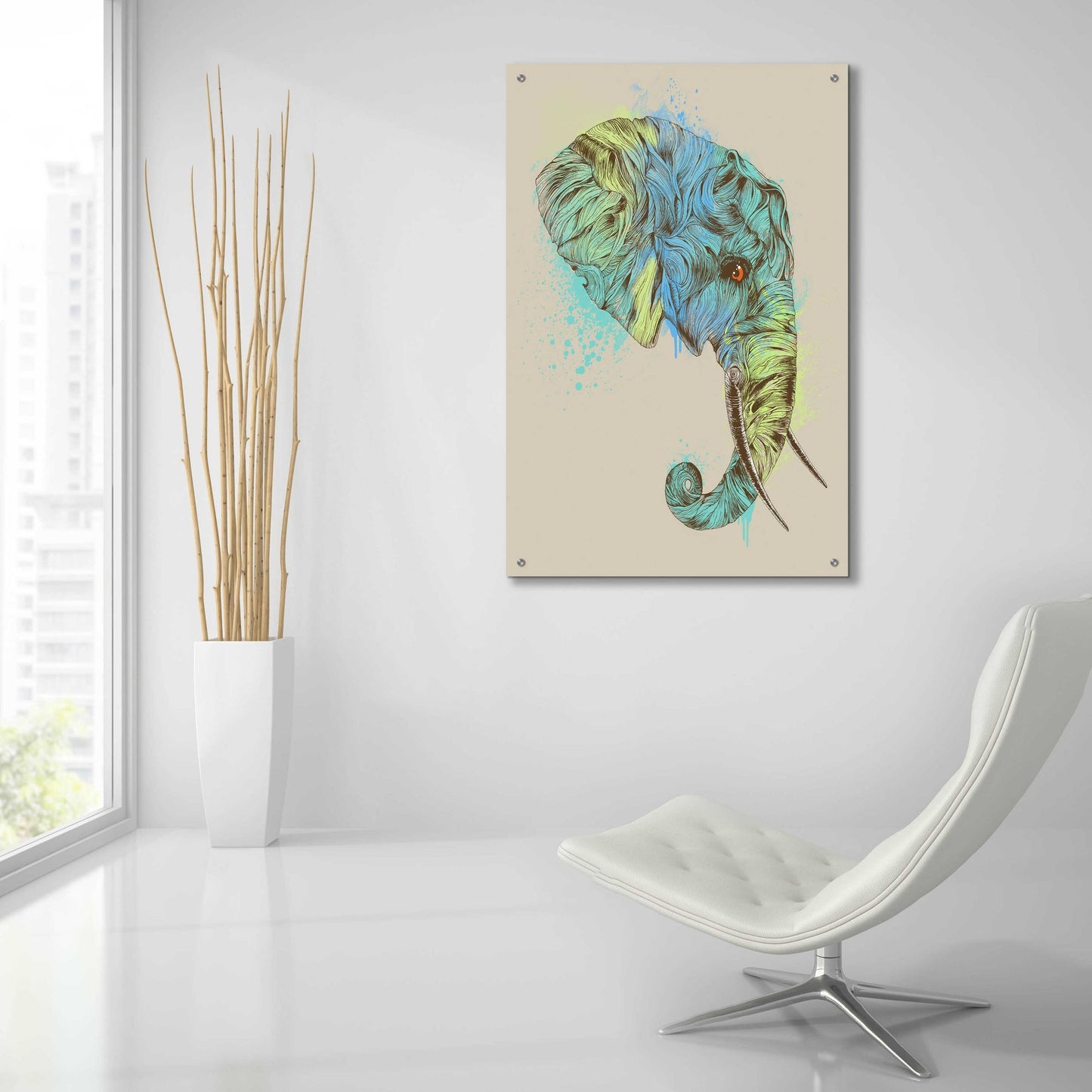 Epic Art 'Elephant King' by Rachel Caldwell, Acrylic Glass Wall Art,24x36