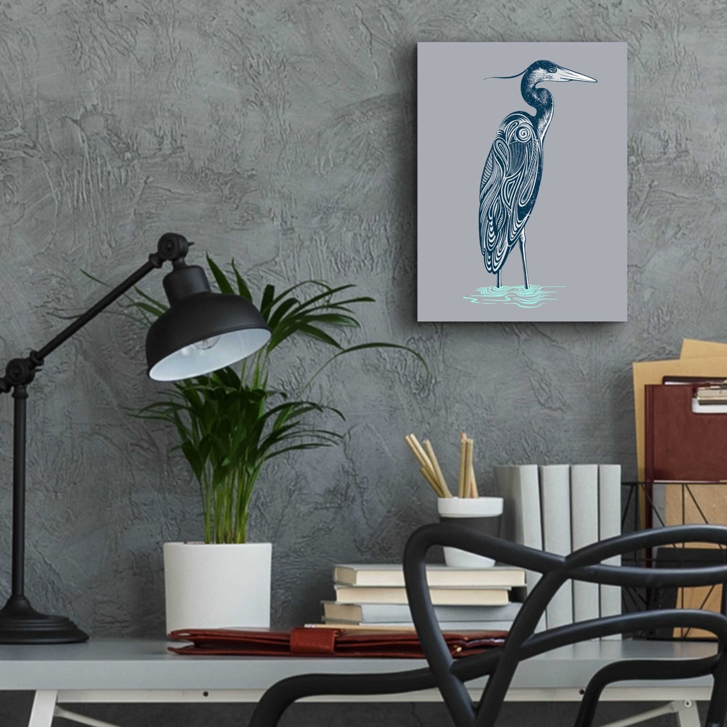 Epic Art 'Blue Heron' by Rachel Caldwell, Acrylic Glass Wall Art,12x16