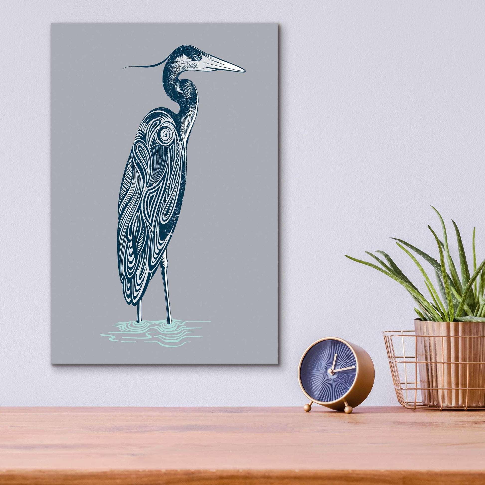 Epic Art 'Blue Heron' by Rachel Caldwell, Acrylic Glass Wall Art,12x16