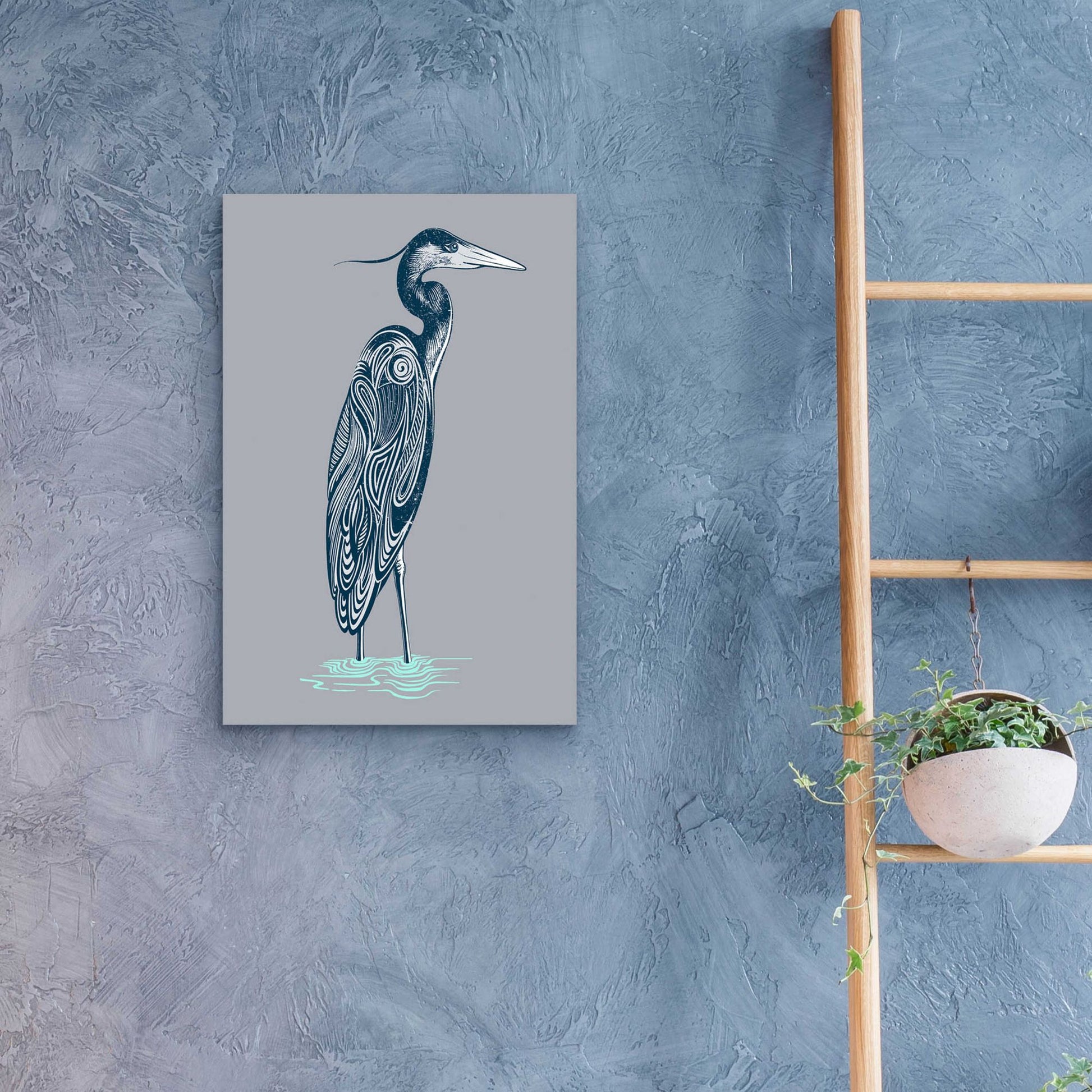 Epic Art 'Blue Heron' by Rachel Caldwell, Acrylic Glass Wall Art,16x24