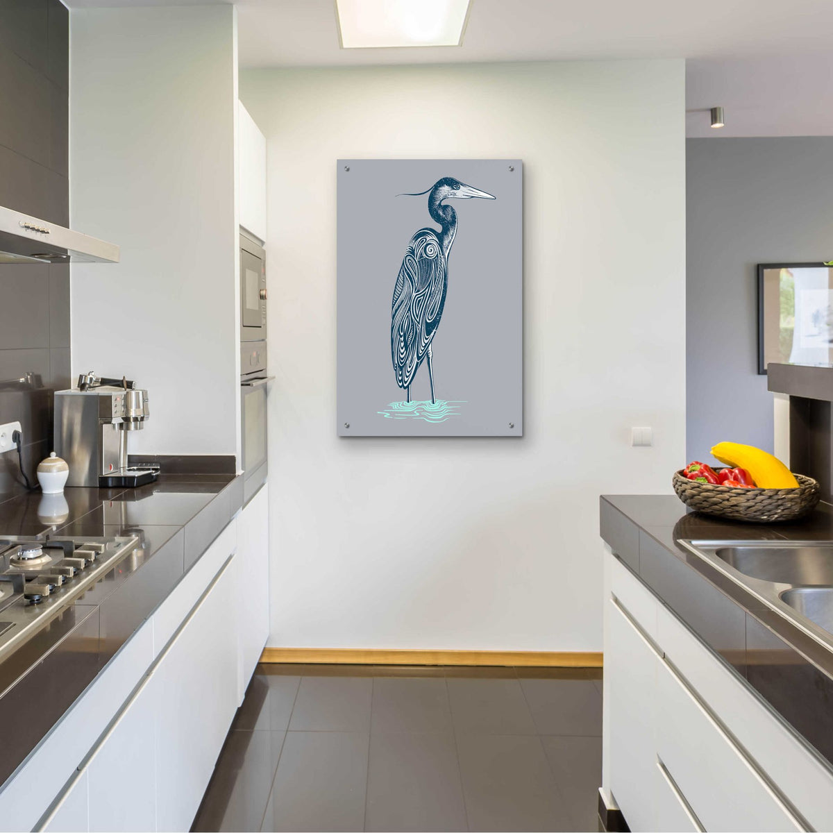 Epic Art 'Blue Heron' by Rachel Caldwell, Acrylic Glass Wall Art,24x36