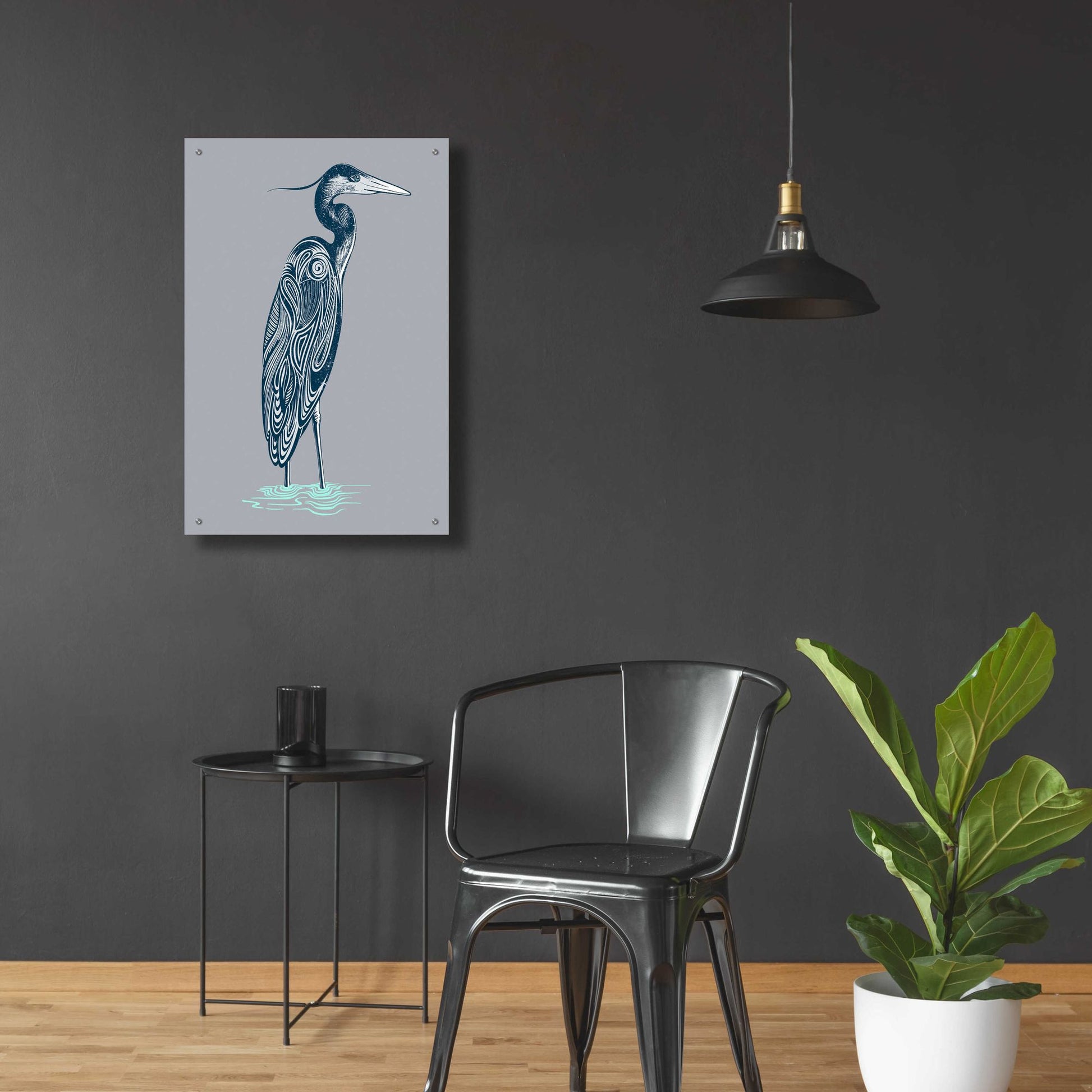 Epic Art 'Blue Heron' by Rachel Caldwell, Acrylic Glass Wall Art,24x36