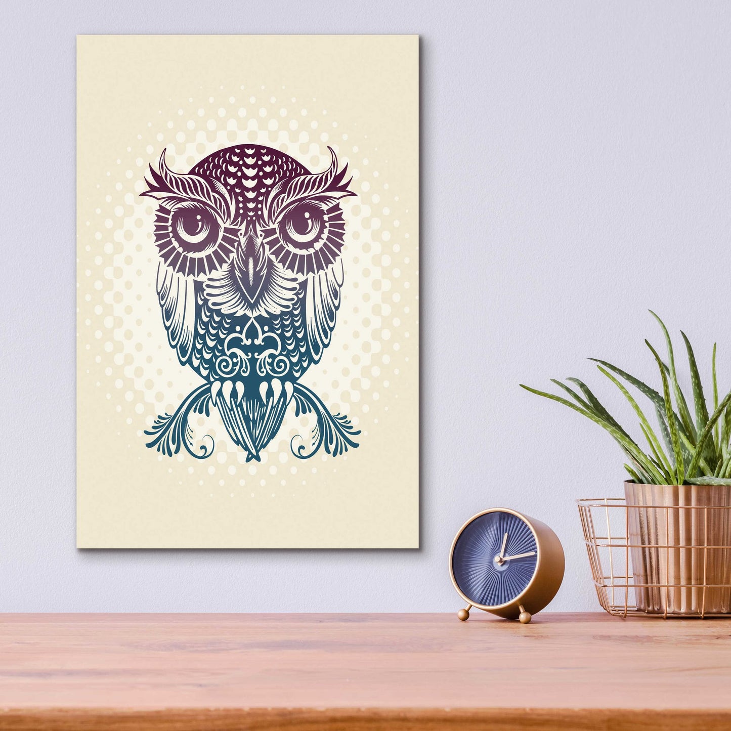 Epic Art 'Baby Egypt Owl' by Rachel Caldwell, Acrylic Glass Wall Art,12x16