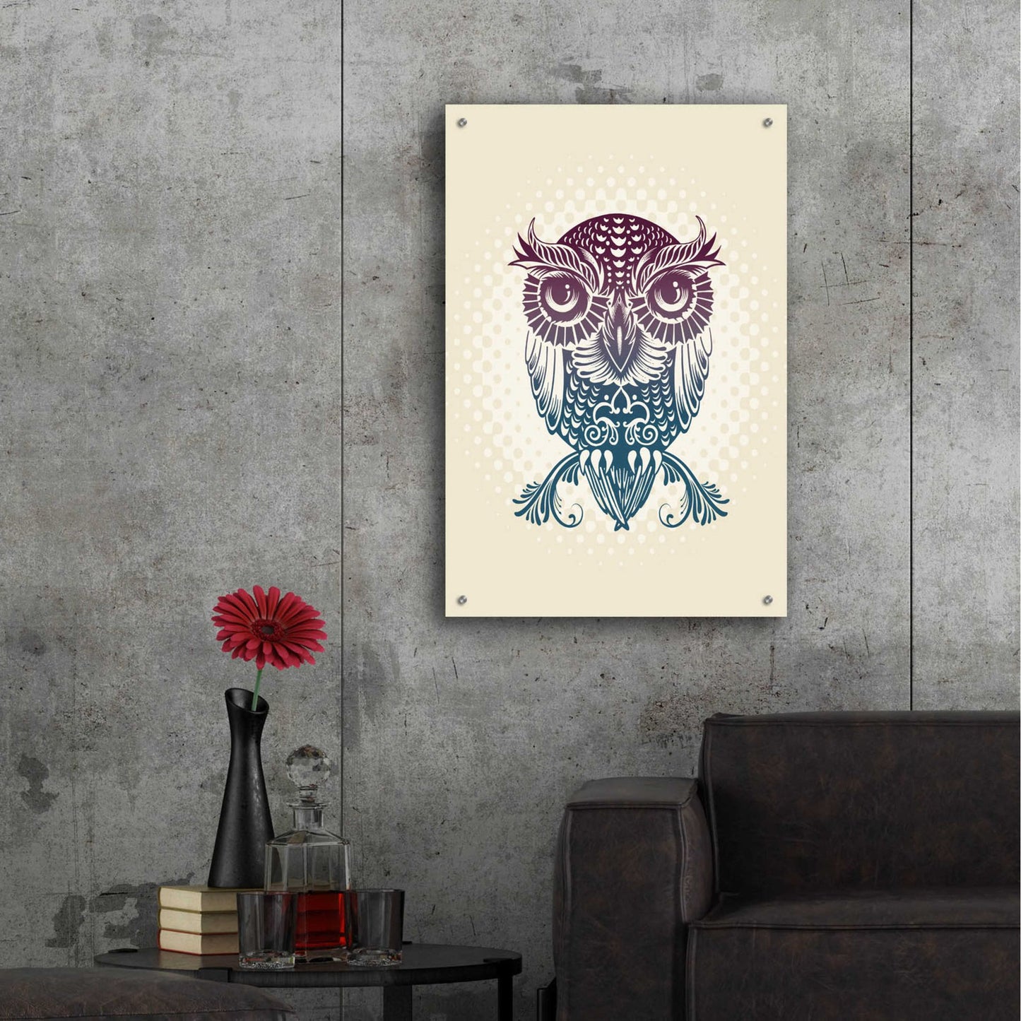 Epic Art 'Baby Egypt Owl' by Rachel Caldwell, Acrylic Glass Wall Art,24x36